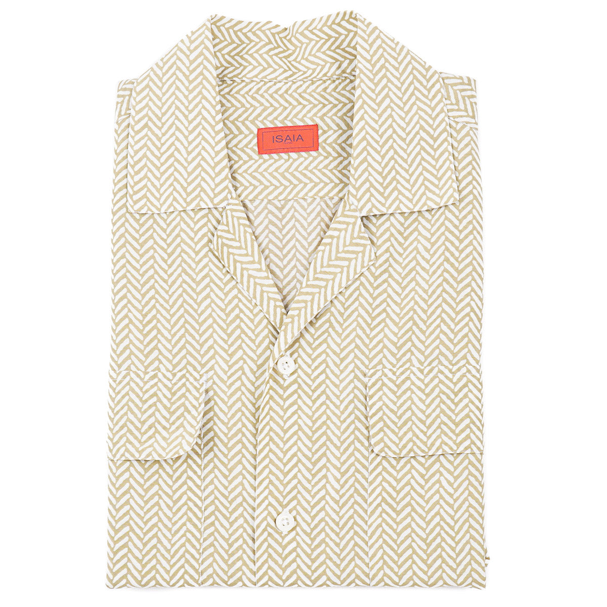 Isaia Printed Cotton and Silk Shirt
