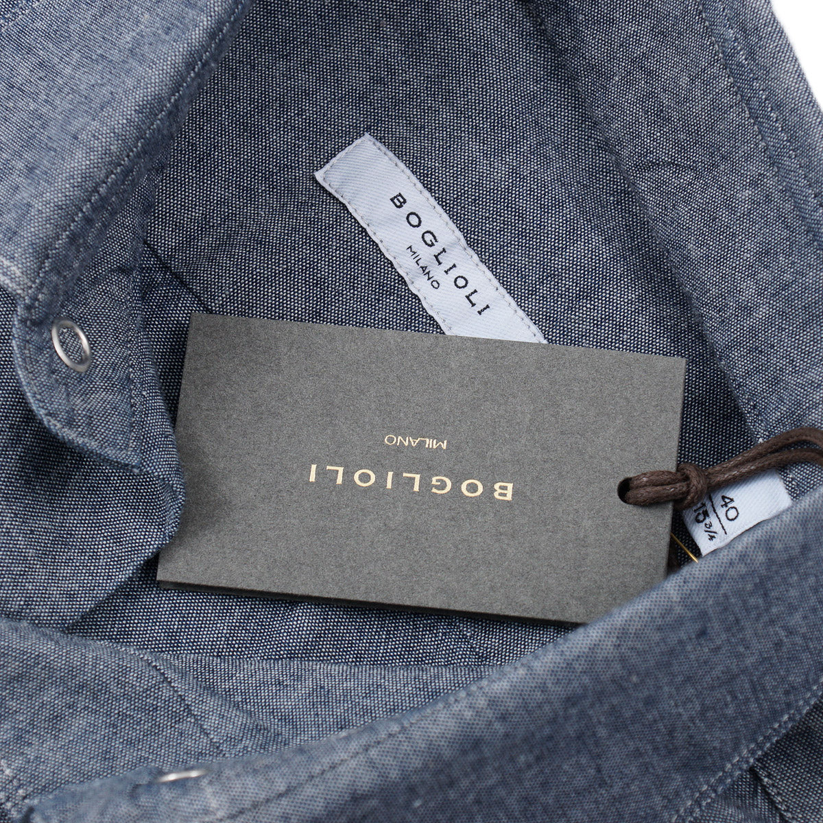 Boglioli Snap-Front Chambray Shirt