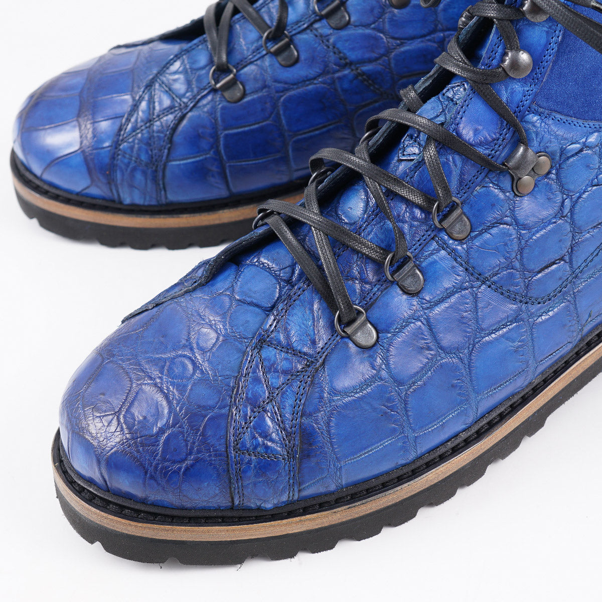 Kiton Blue Crocodile Hiking Boots - Top Shelf Apparel