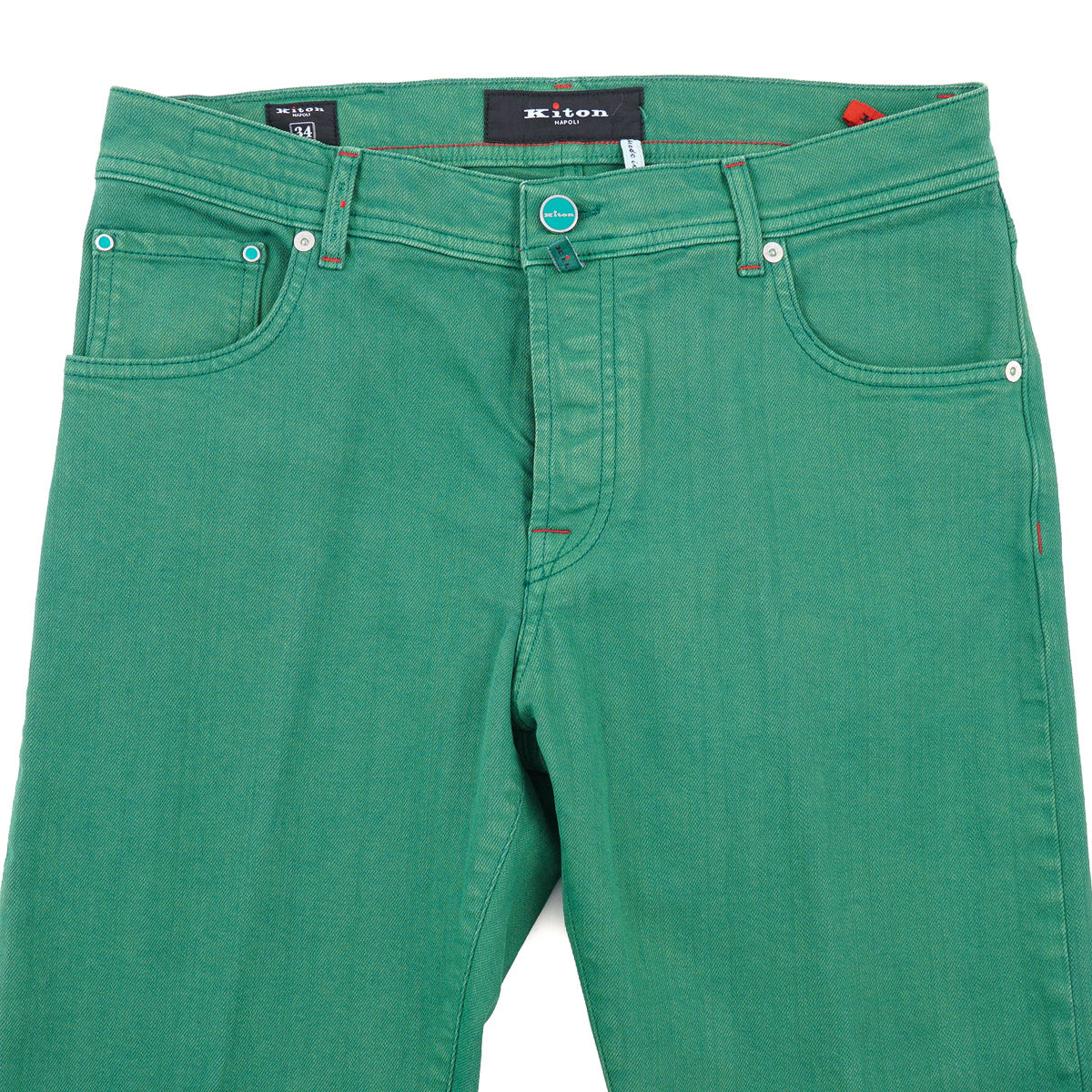 Kiton Green Stretch Denim Jeans - Top Shelf Apparel
