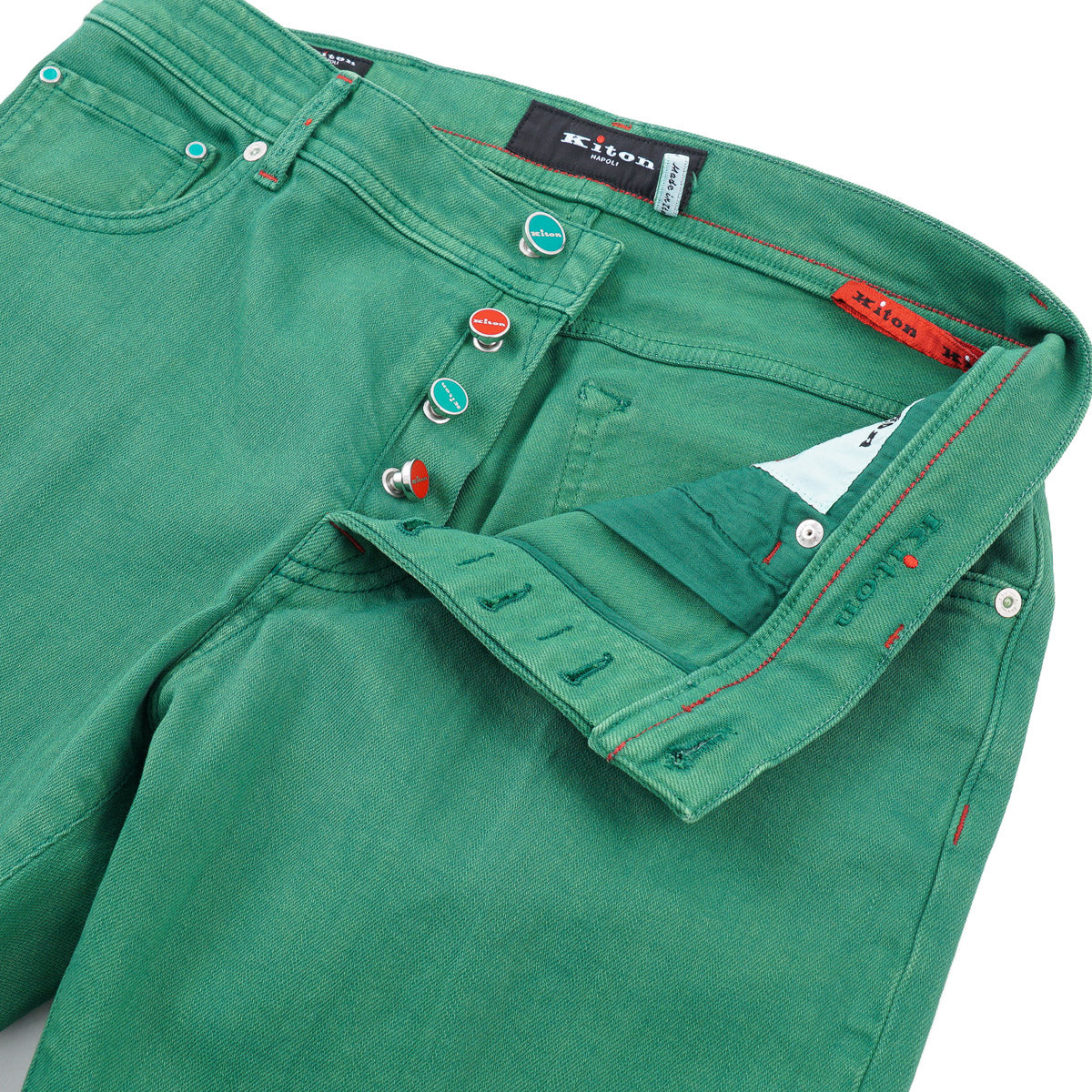 Kiton Green Stretch Denim Jeans - Top Shelf Apparel