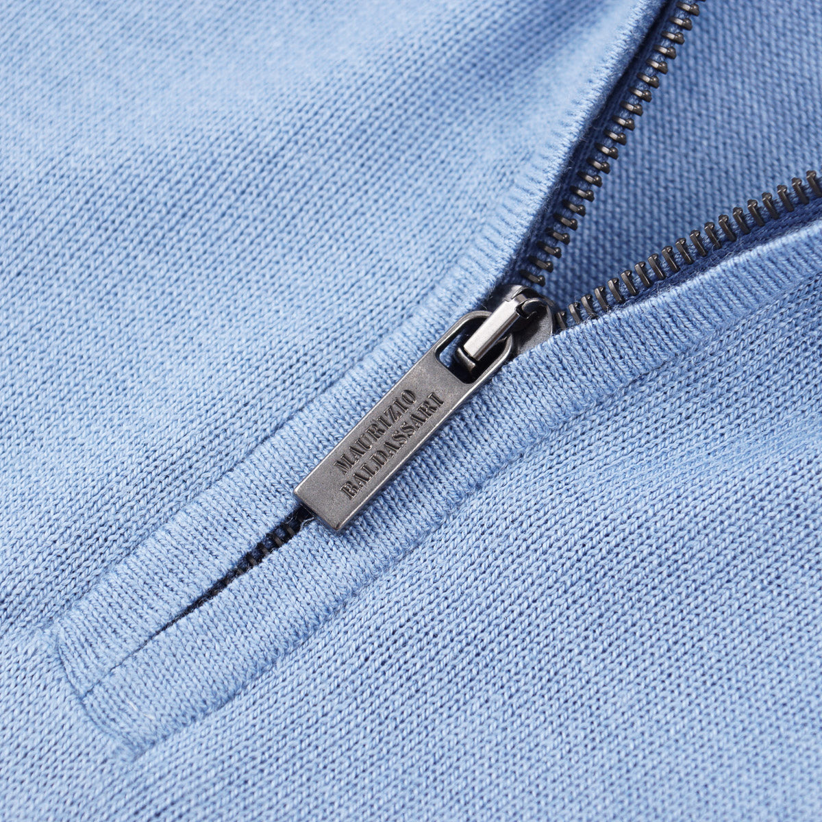 Maurizio Baldassari Silk-Cotton Zipped Polo - Top Shelf Apparel