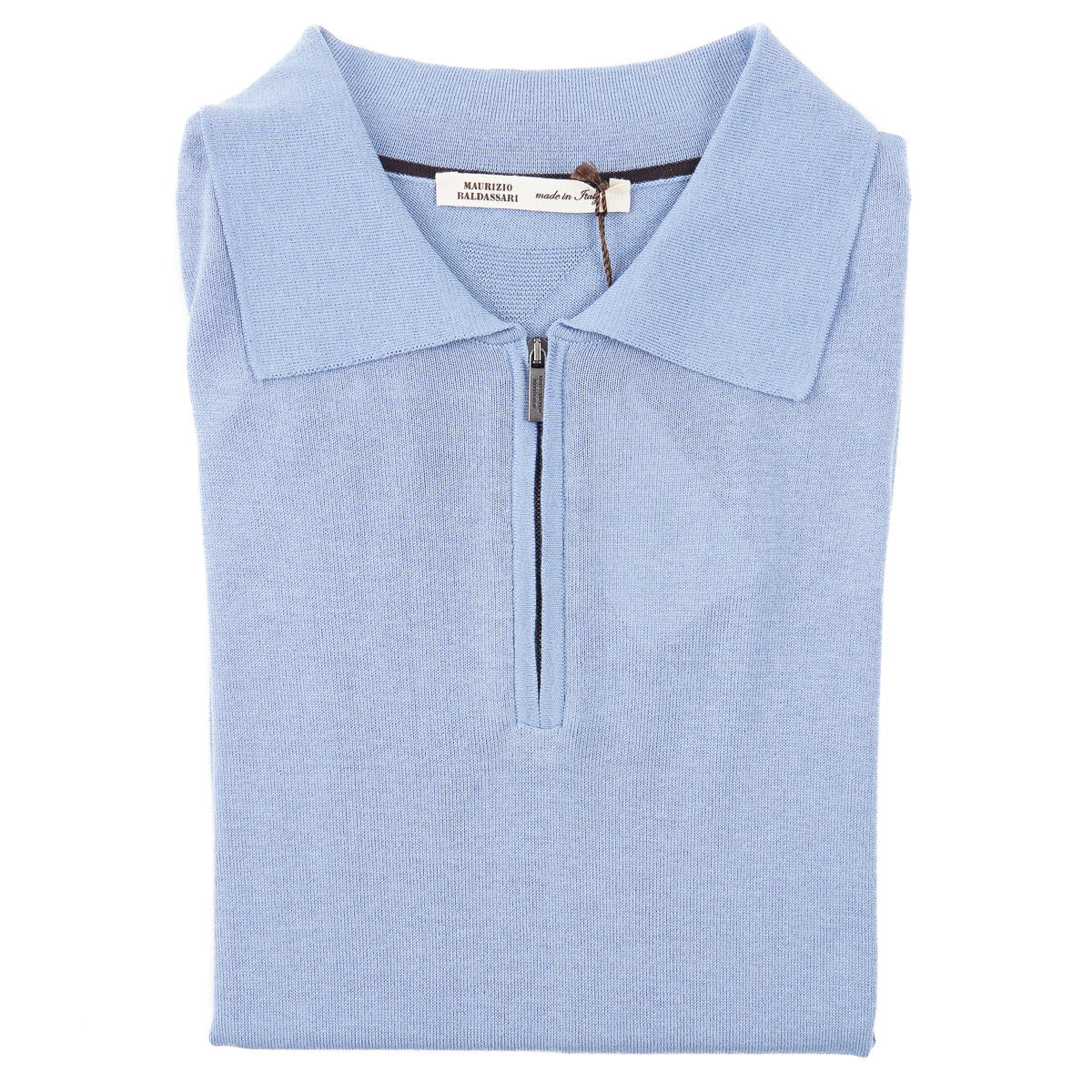 Maurizio Baldassari Silk-Cotton Zipped Polo - Top Shelf Apparel