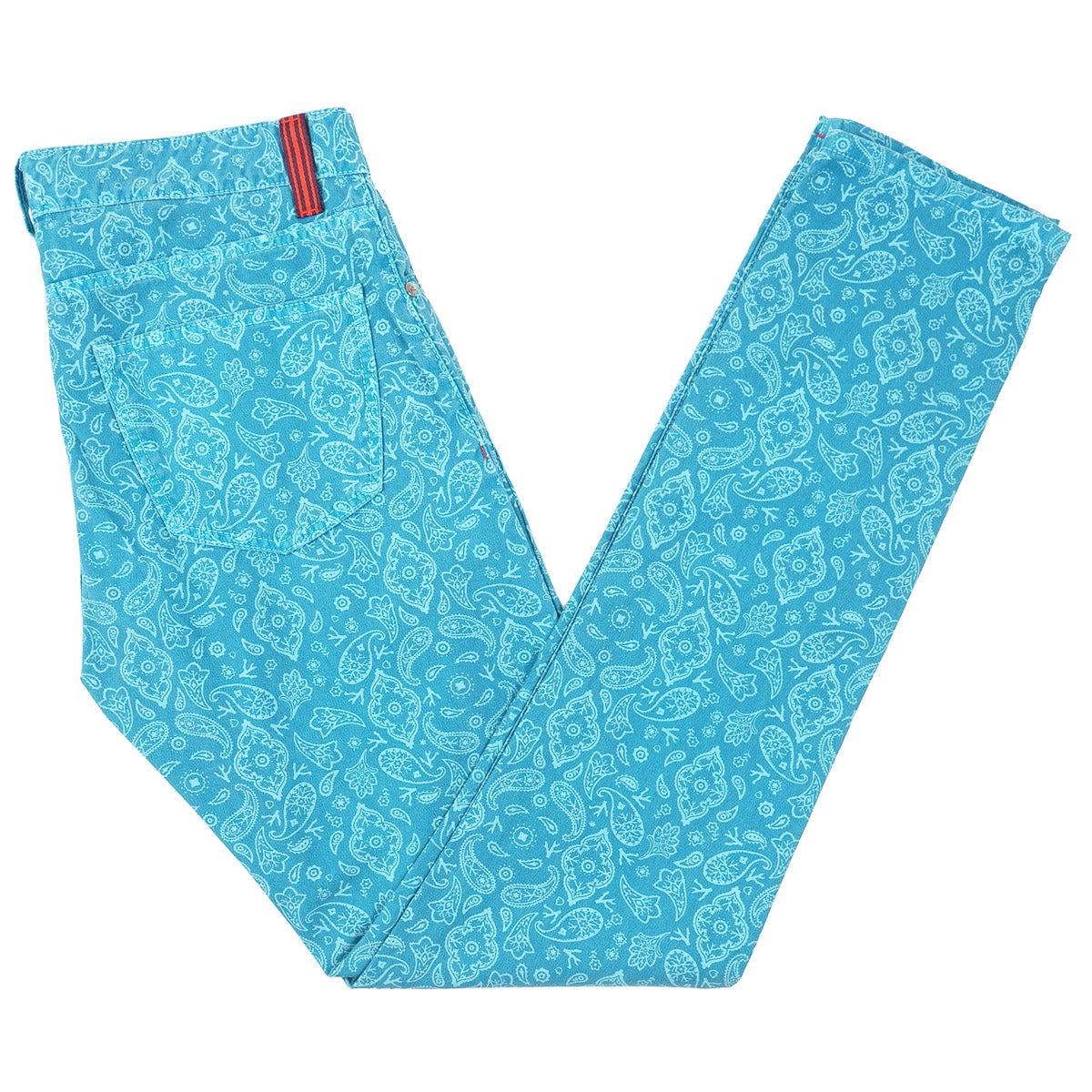 Isaia Slim-Fit Printed Denim Jeans