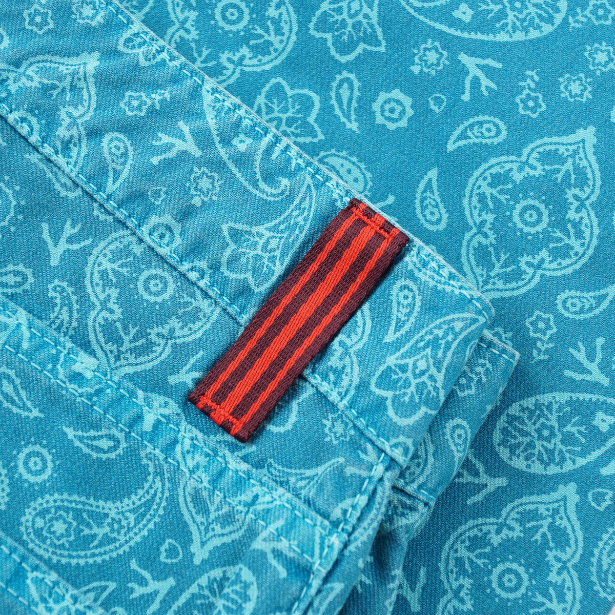 Isaia Slim-Fit Printed Denim Jeans
