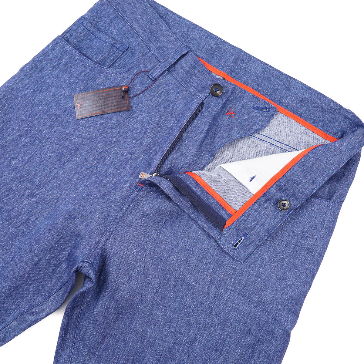 Isaia Lightweight Linen 5-Pocket Pants