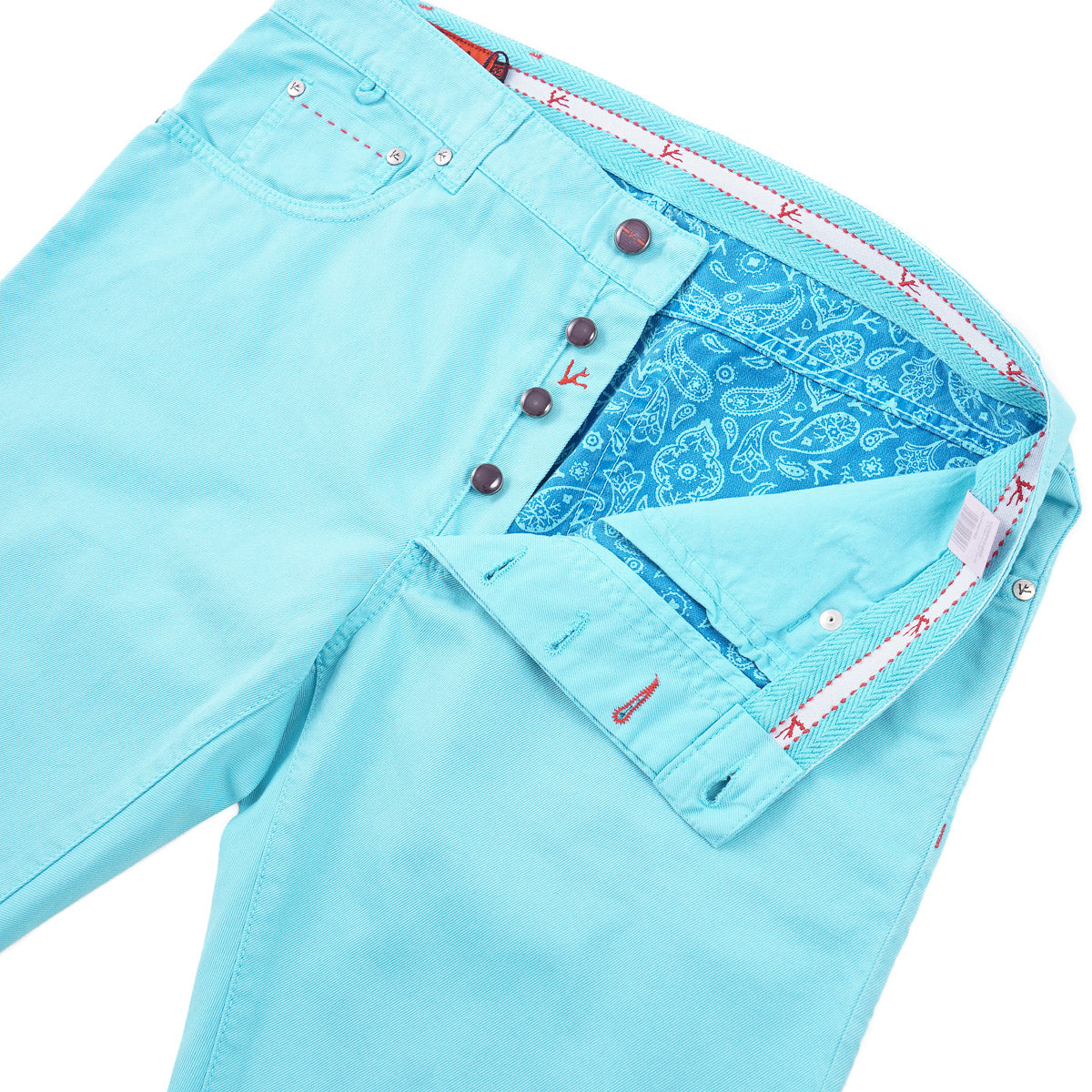 Isaia Slim-Fit Garment Dyed Denim Jeans