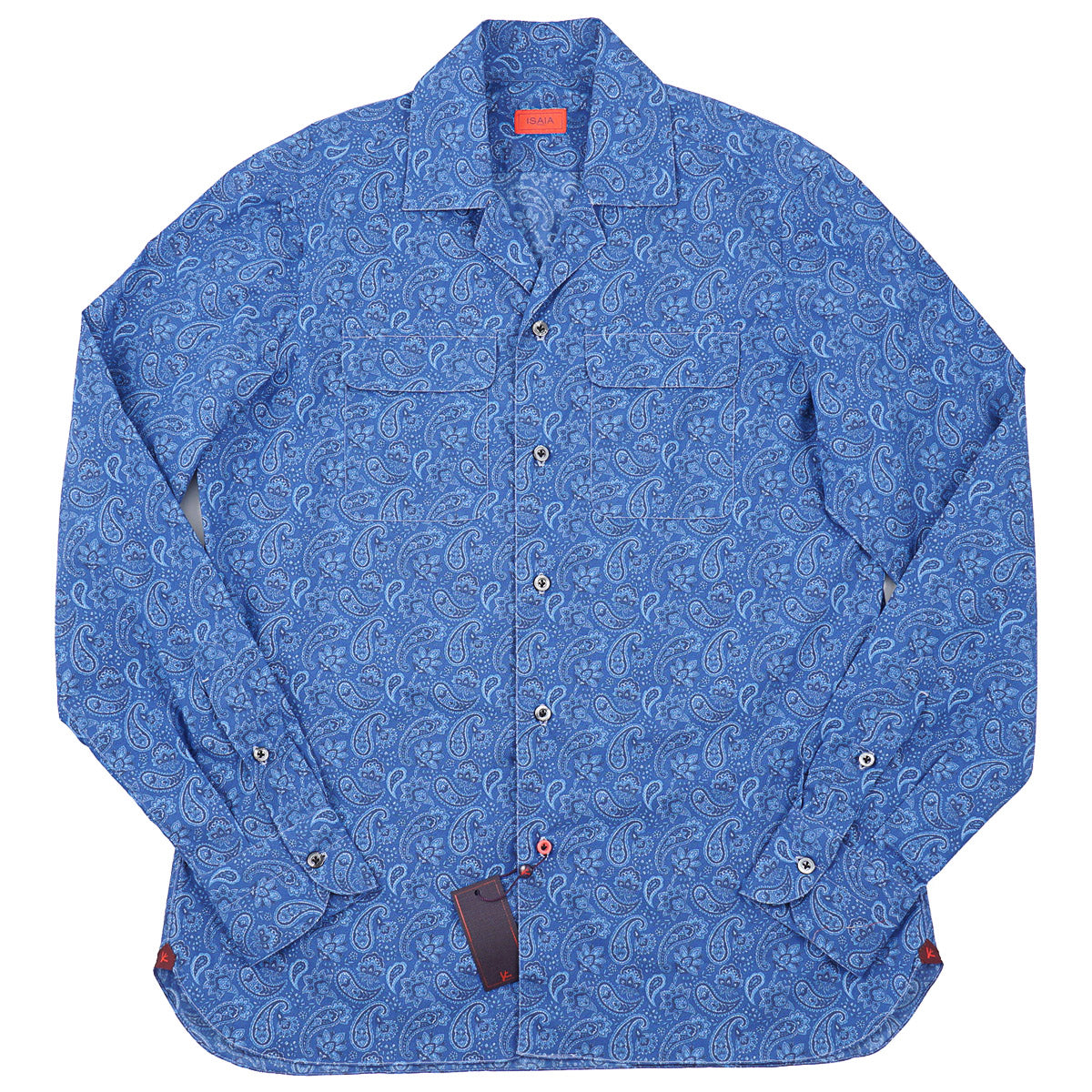 Isaia Printed Shirt with Camp Collar