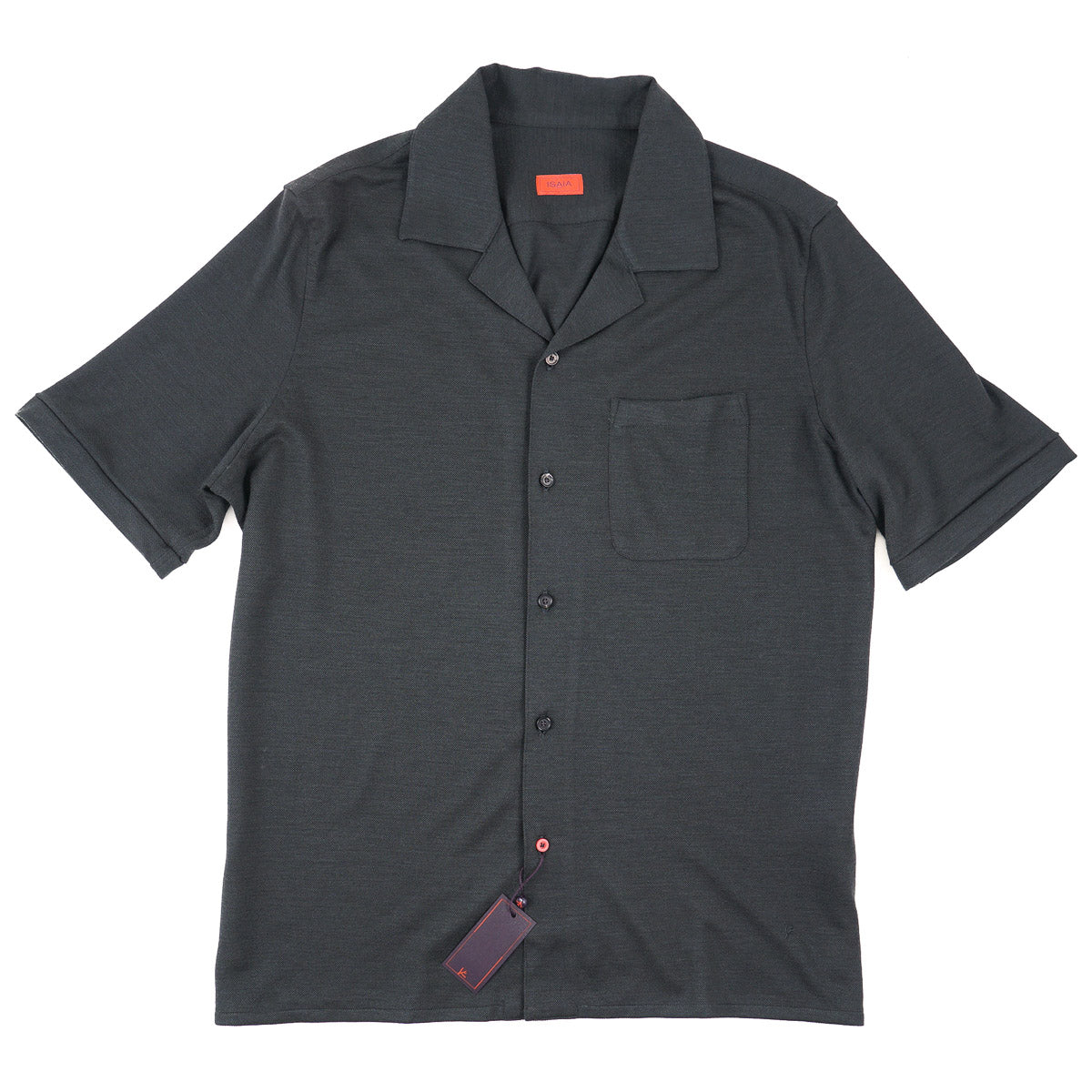Isaia Short Sleeve Pique Wool Shirt - Top Shelf Apparel