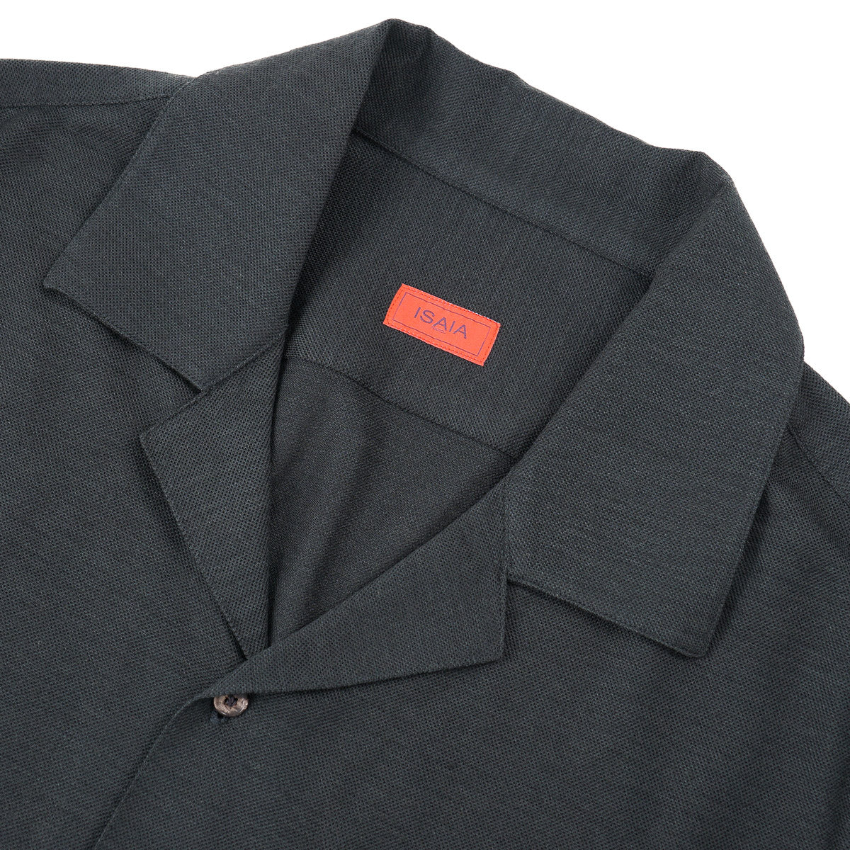 Isaia Short Sleeve Pique Wool Shirt - Top Shelf Apparel