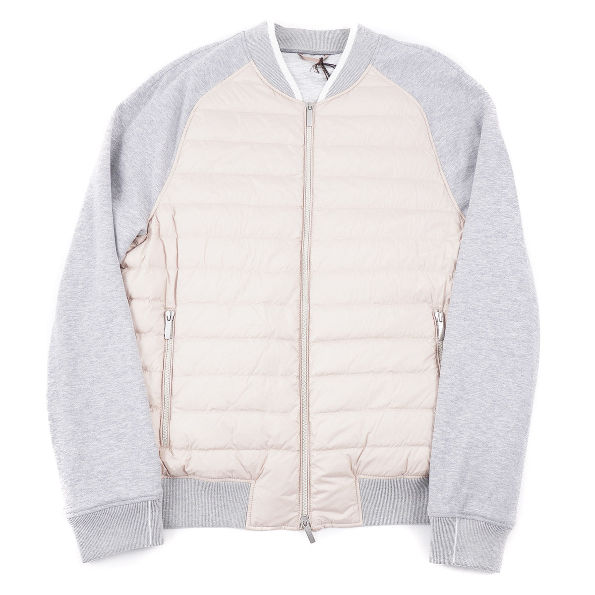 Peserico Down-Filled Jacket with Jersey Sleeves