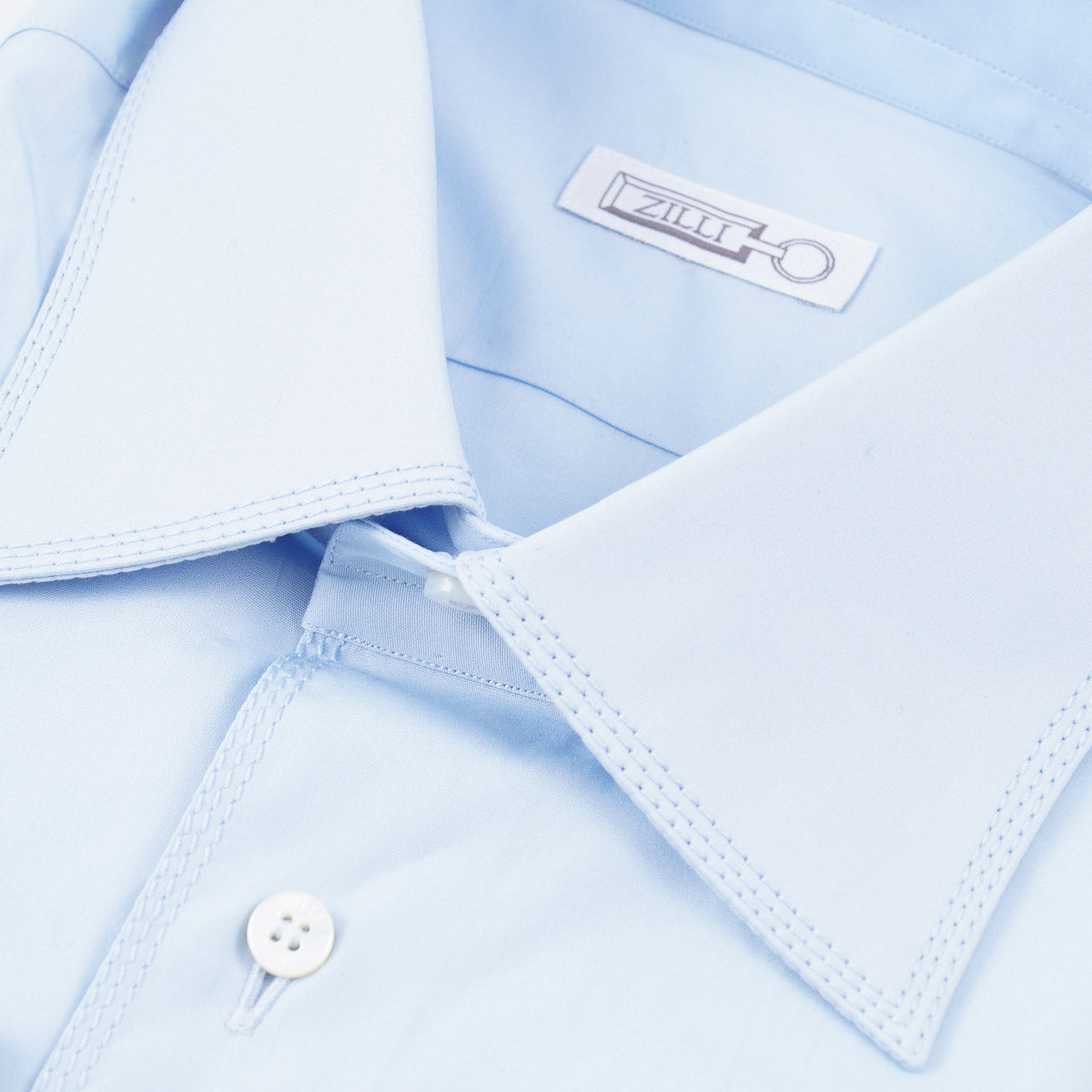 Zilli Sky Blue Cotton Dress Shirt - Top Shelf Apparel