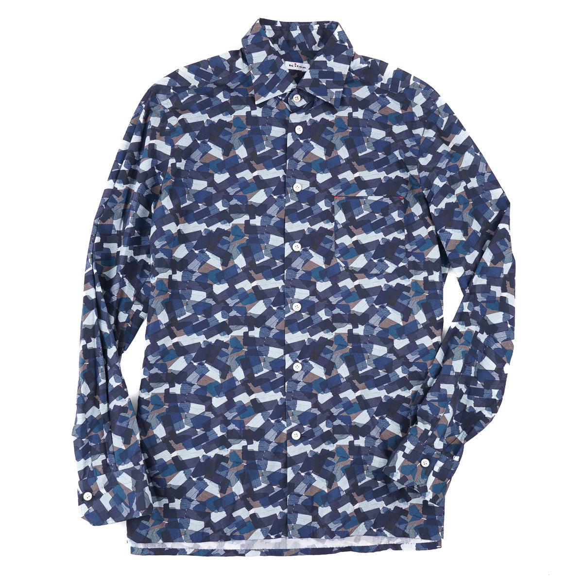 Kiton Geometric Patterned Cotton Shirt - Top Shelf Apparel