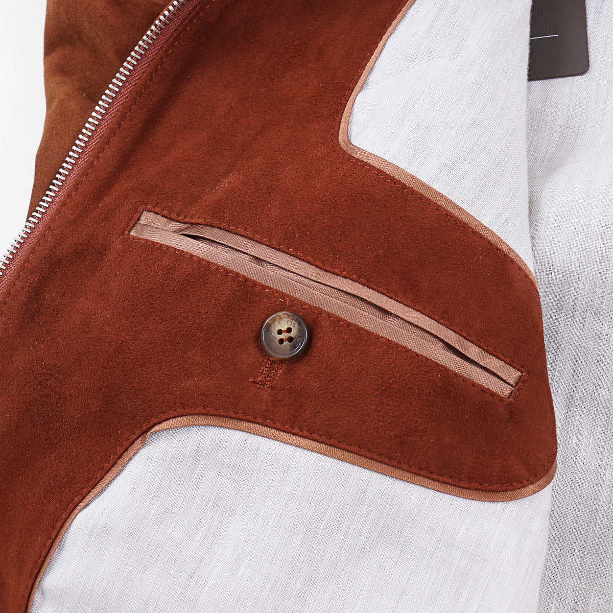 Enrico Mandelli Nappa Suede Jacket with Hood