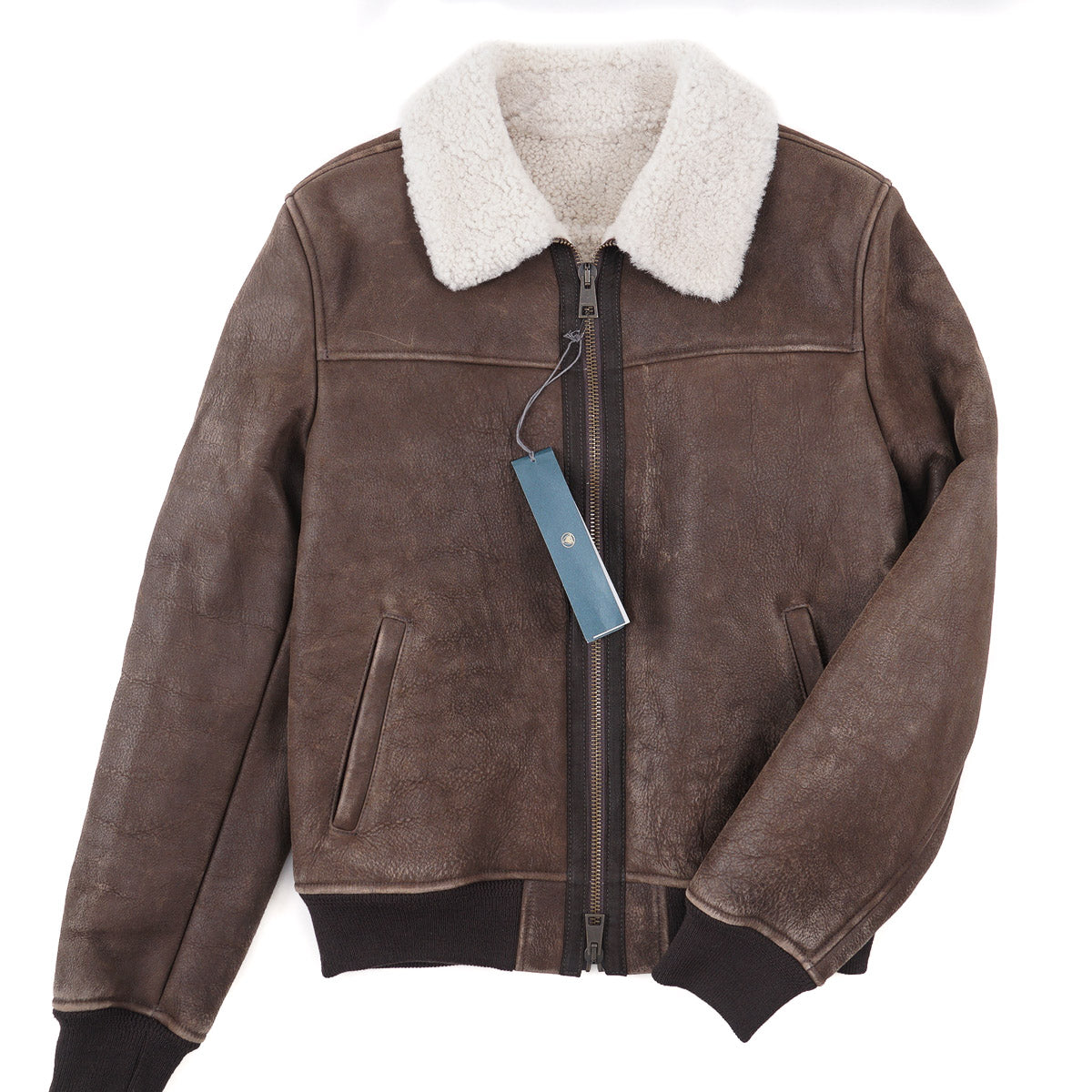 Boglioli Shearling Leather Bomber Jacket
