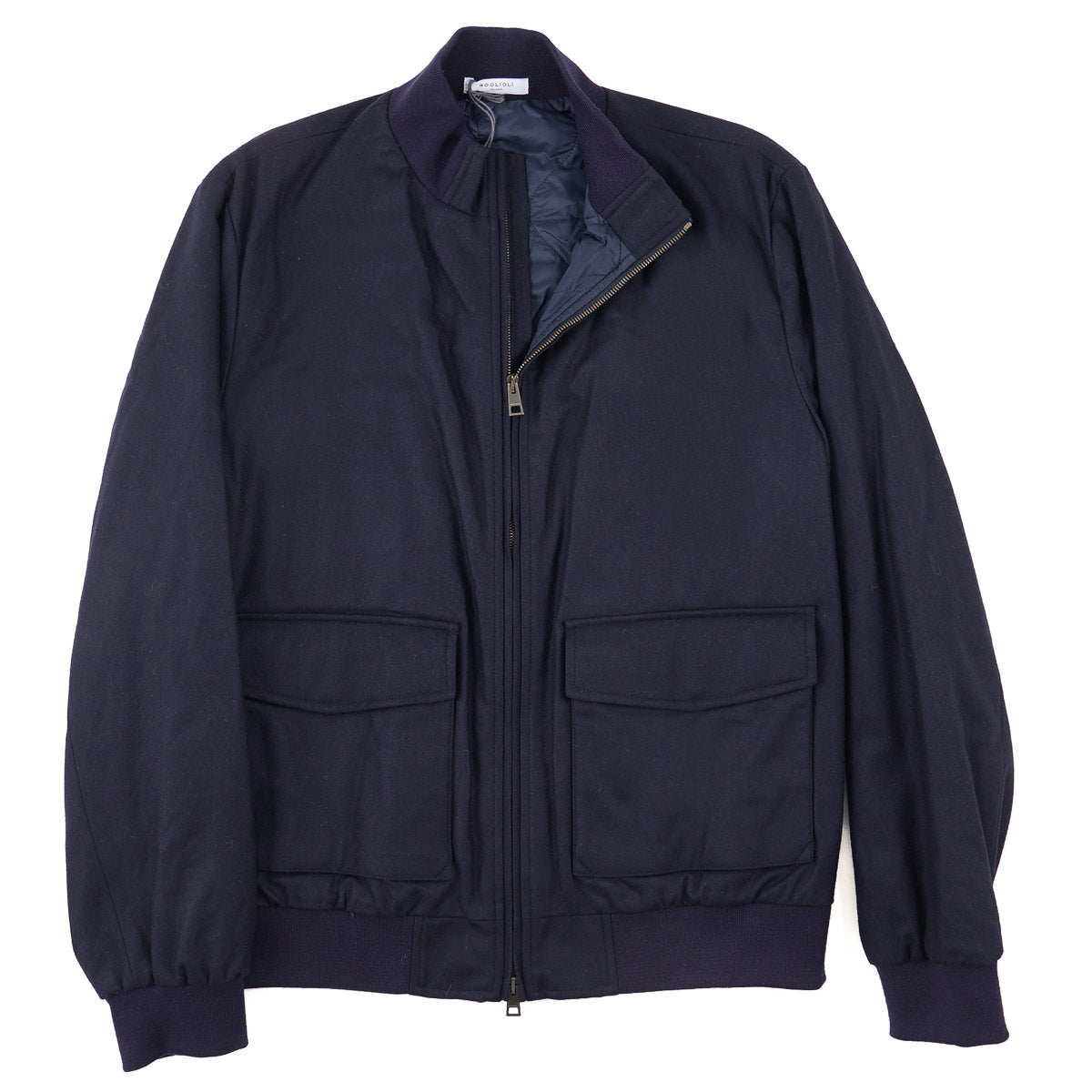 Boglioli Padded Flannel Wool Bomber Jacket