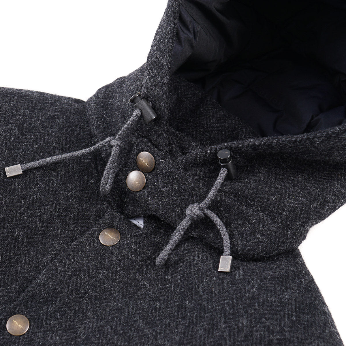 Boglioli Hooded Insulated Wool Field Jacket