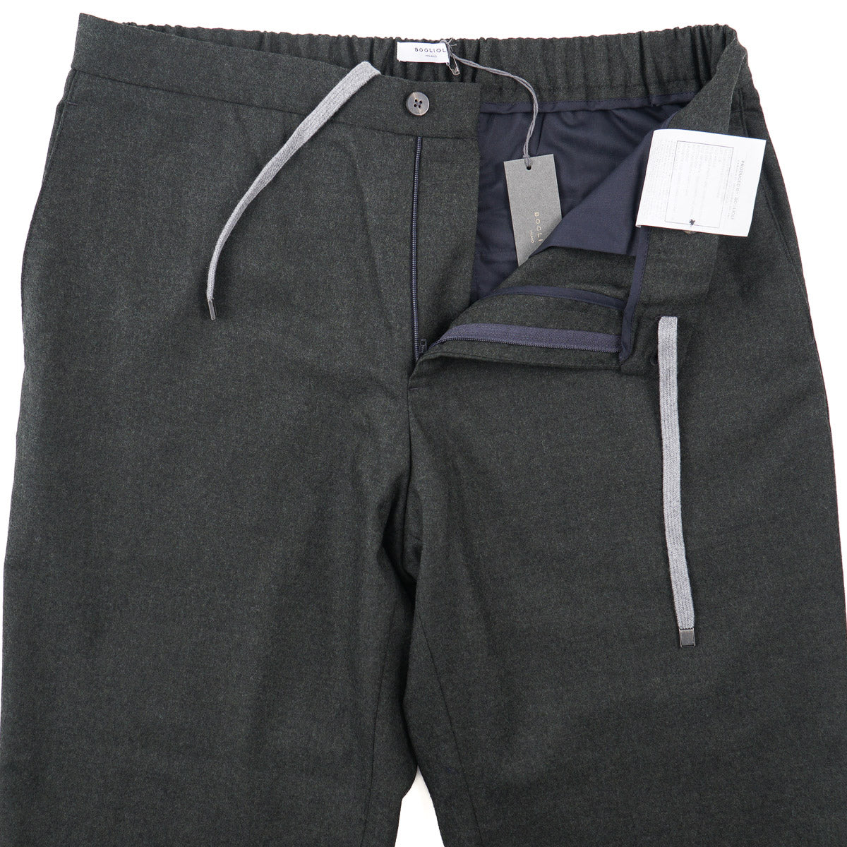 Boglioli Flannel Wool Drawstring Pants