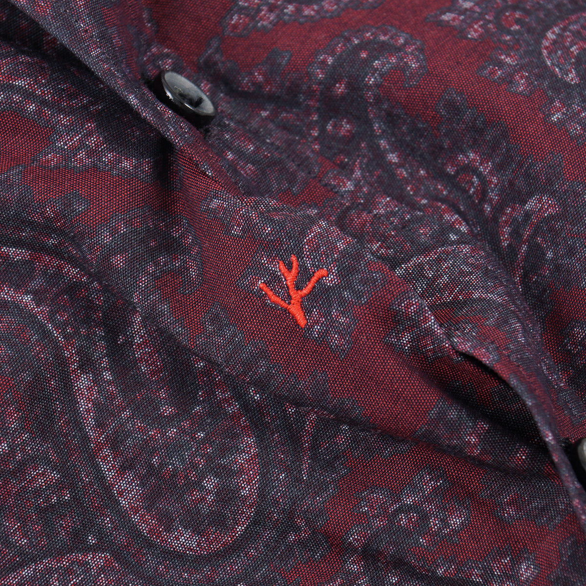 Isaia Paisley Printed Cotton Shirt