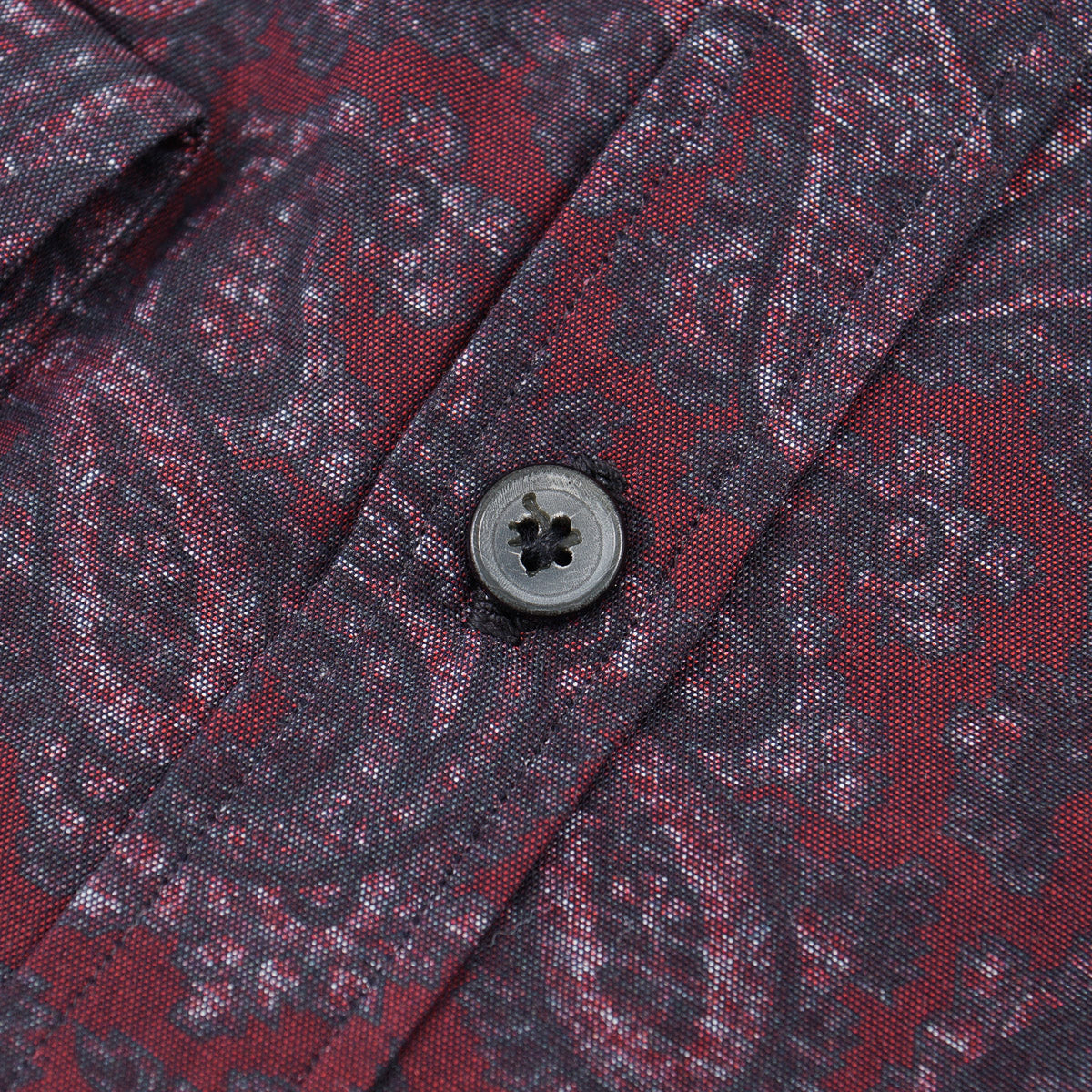 Isaia Paisley Printed Cotton Shirt