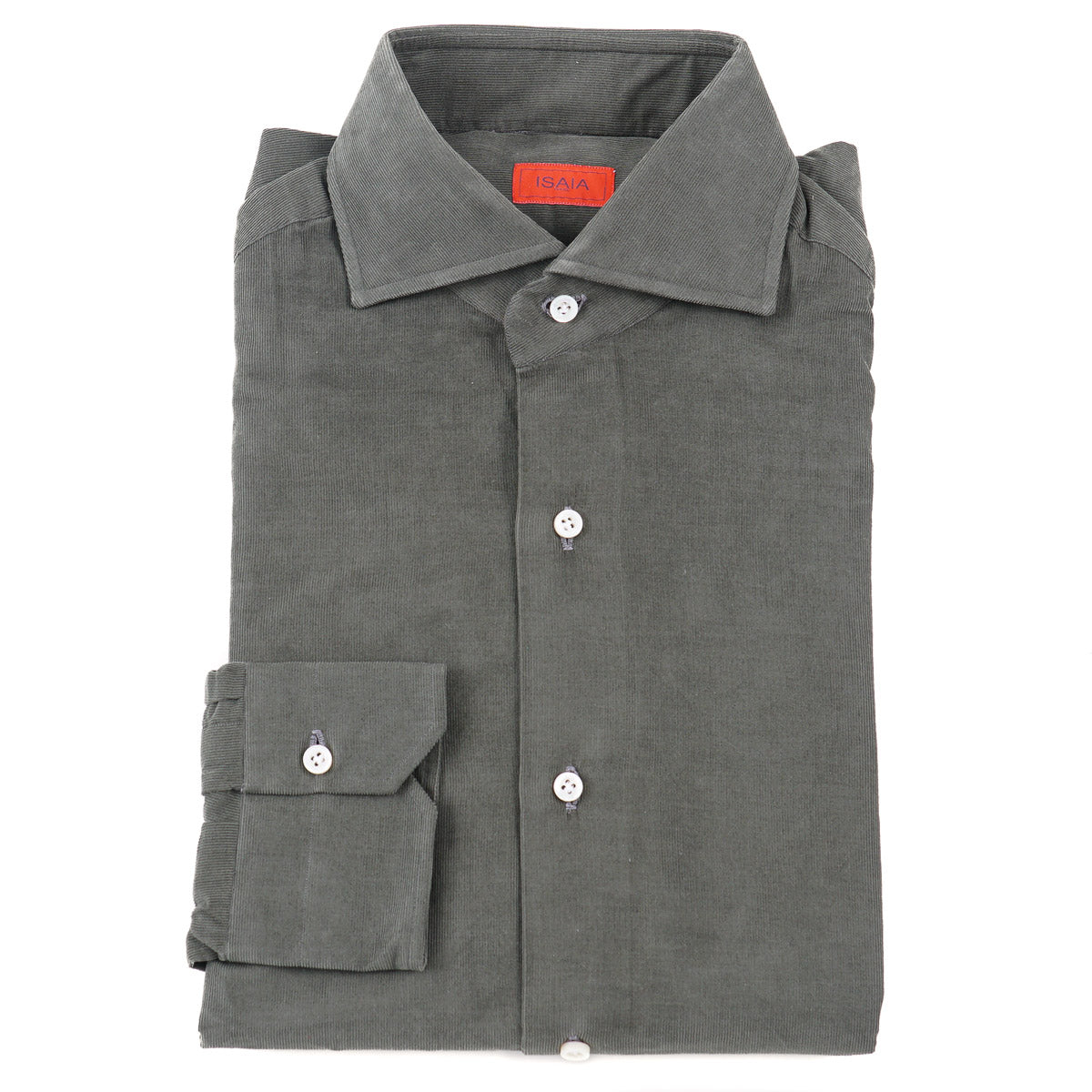 Isaia Micro Corduroy Cotton Shirt