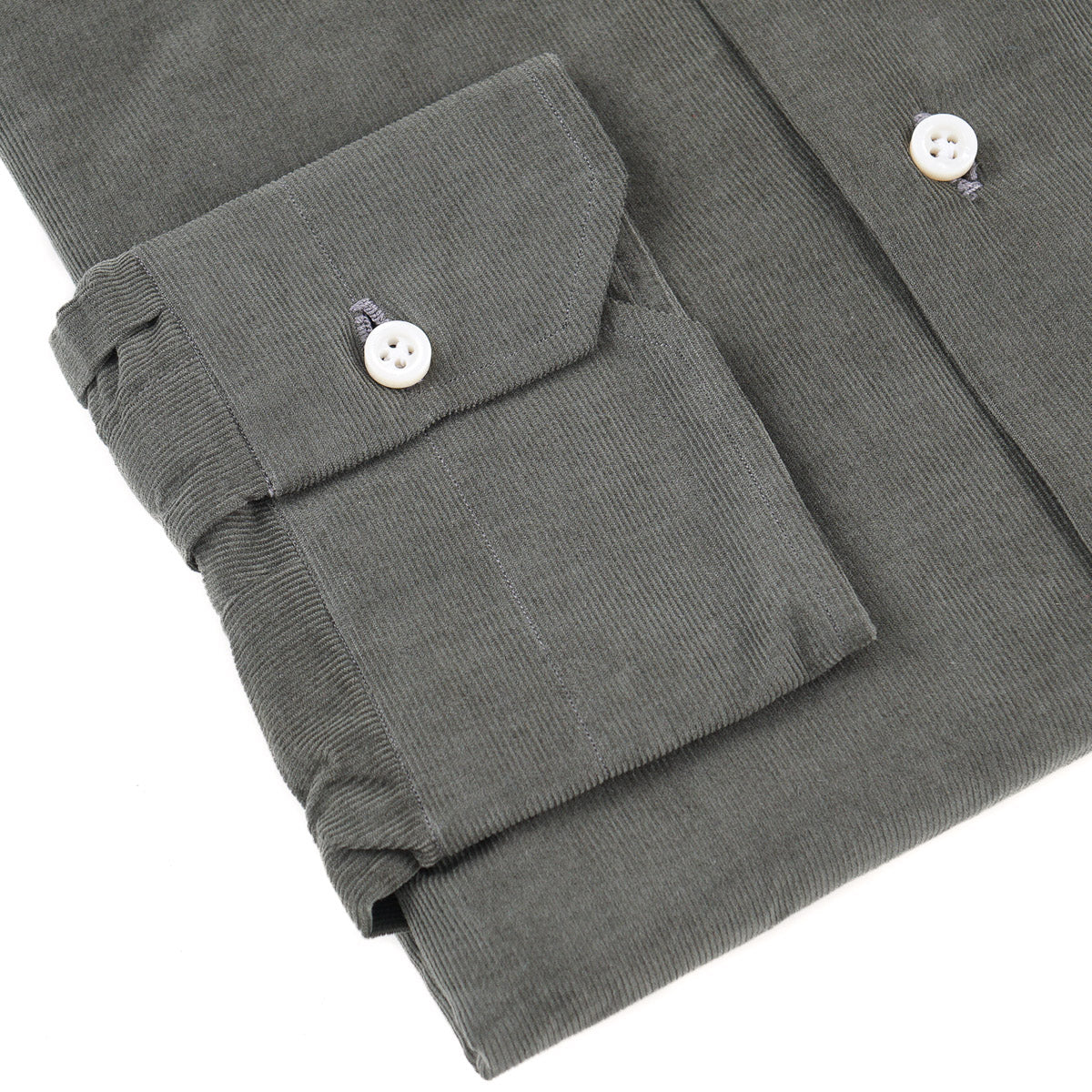 Isaia Micro Corduroy Cotton Shirt