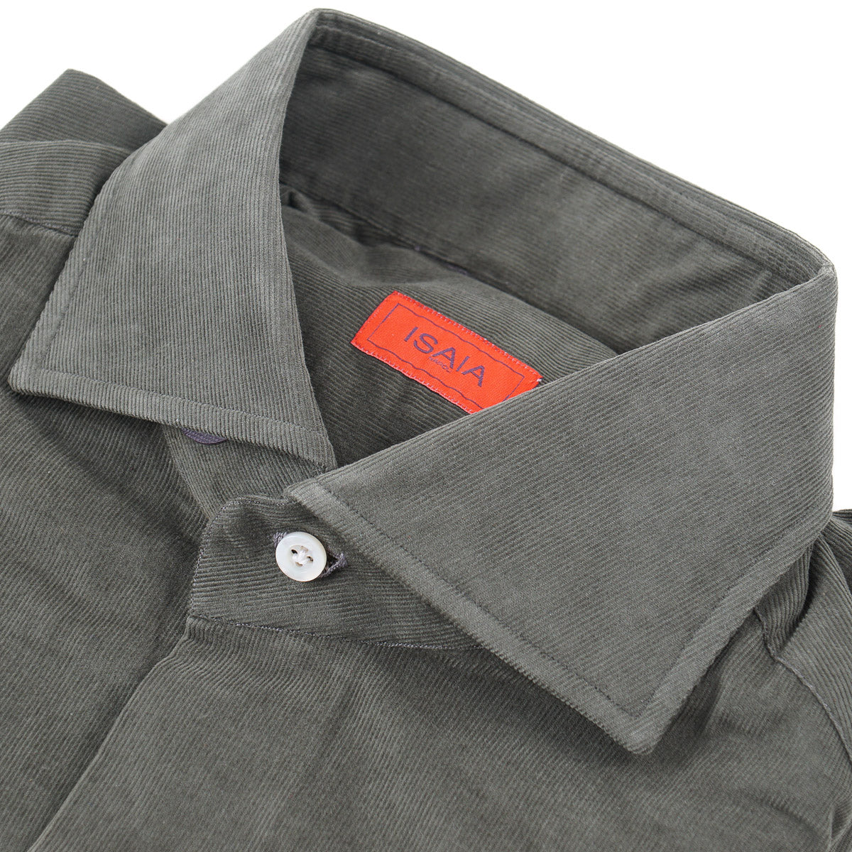 Isaia Micro Corduroy Cotton Shirt