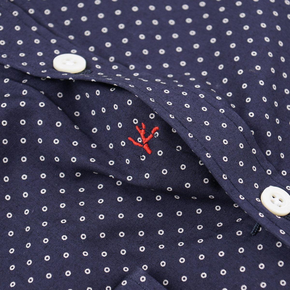 Isaia Jacquard Print Cotton Shirt