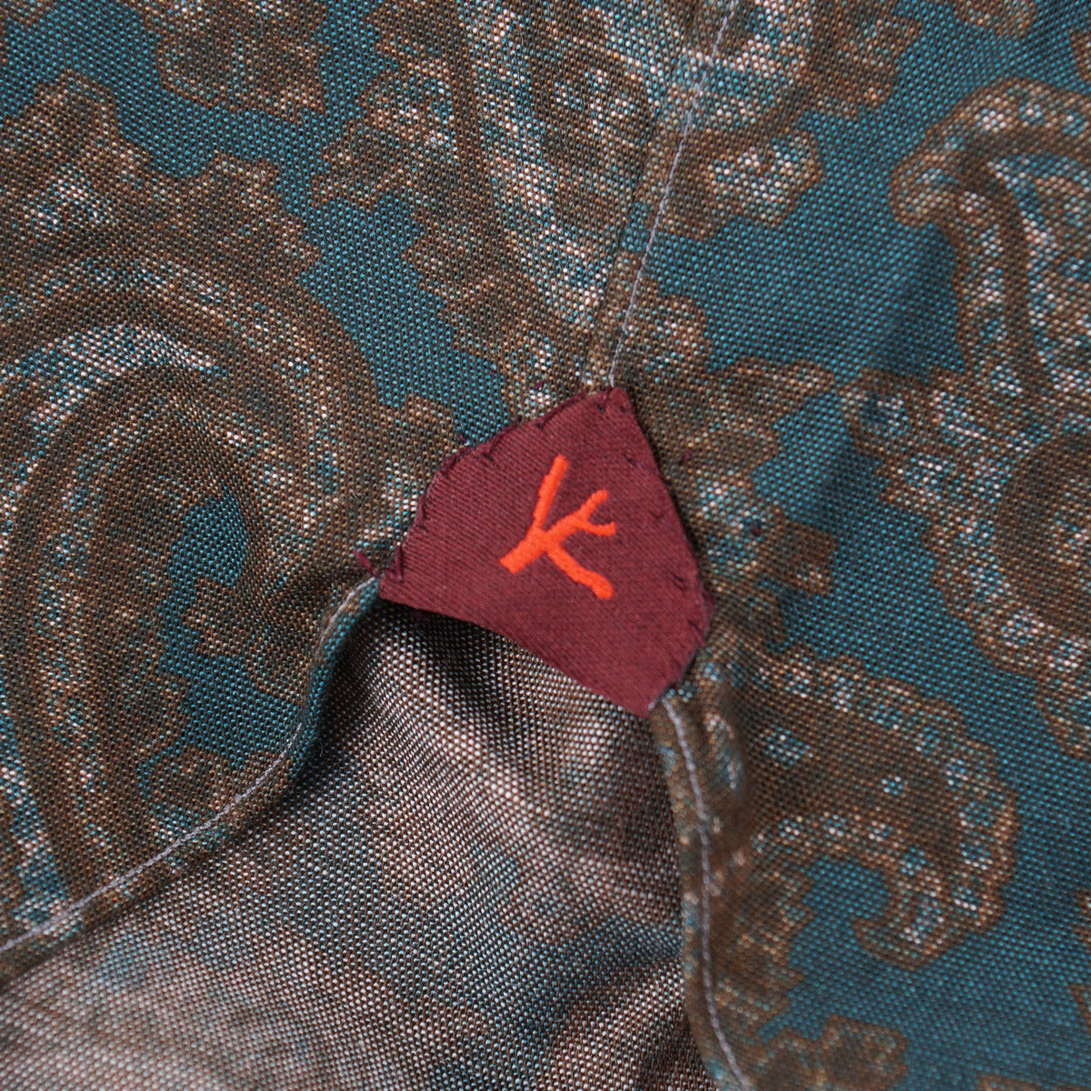 Isaia Paisley Printed Cotton Shirt