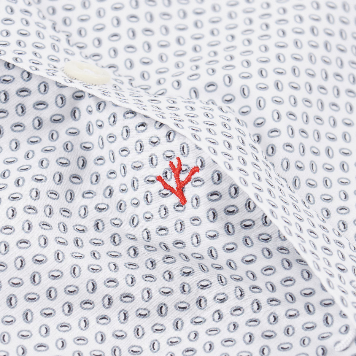 Isaia Jacquard Print Cotton Shirt