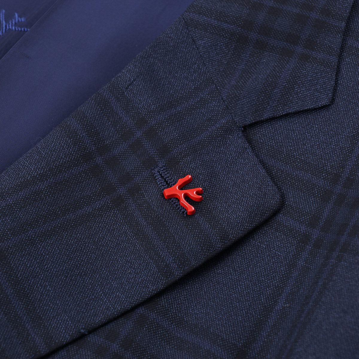 Isaia Dark Blue Check Wool Sport Coat - Top Shelf Apparel