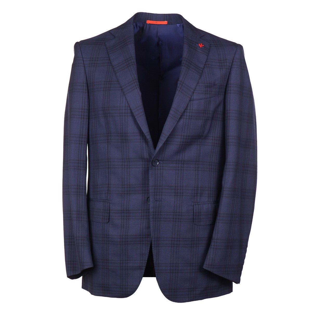 Isaia Dark Blue Check Wool Sport Coat - Top Shelf Apparel