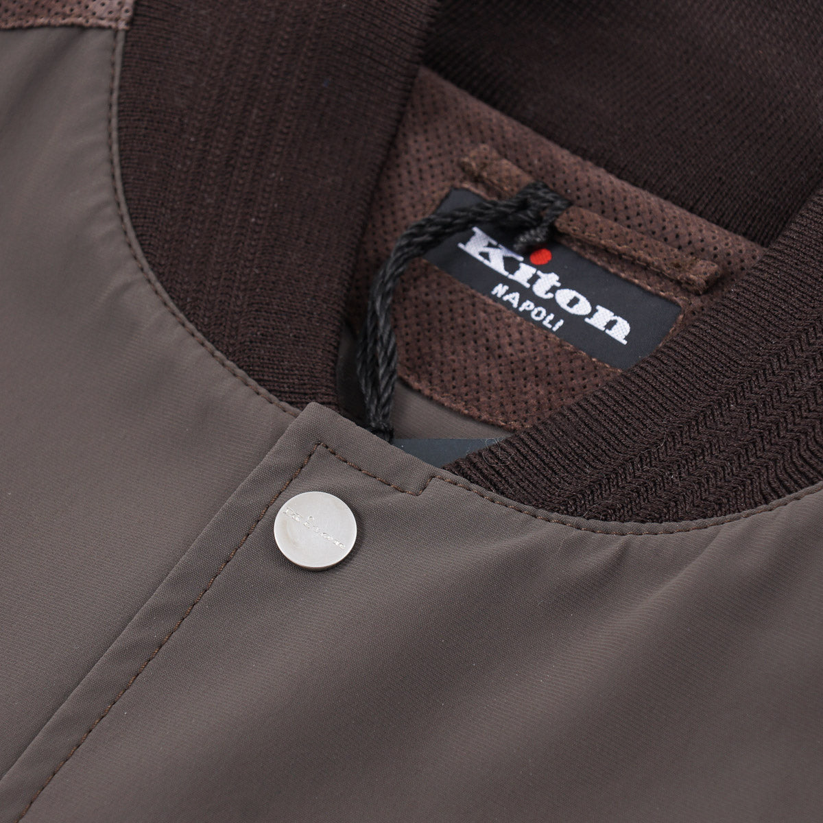 Kiton Suede and Nylon Bomber Jacket - Top Shelf Apparel