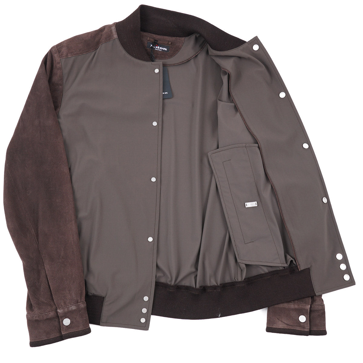 Kiton Suede and Nylon Bomber Jacket - Top Shelf Apparel