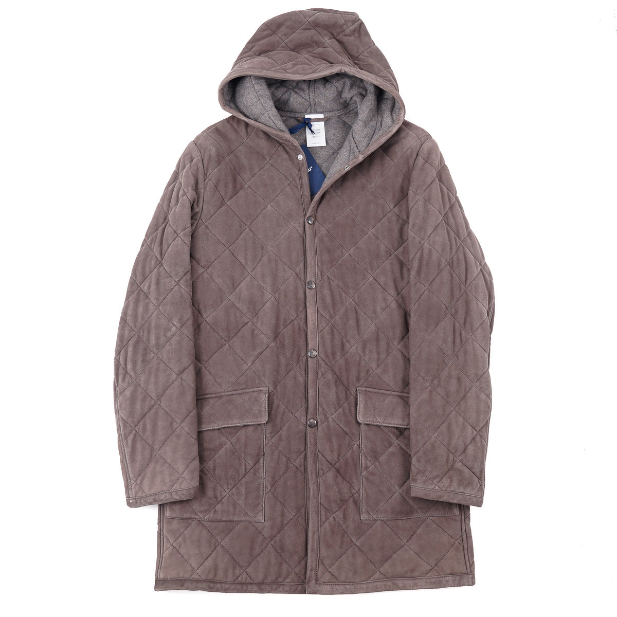 Mandelli Cashmere-Lined Quilted Suede Parka - Top Shelf Apparel