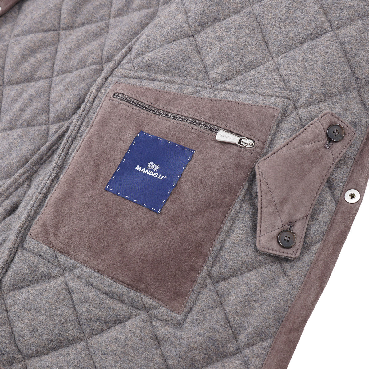 Mandelli Cashmere-Lined Quilted Suede Parka - Top Shelf Apparel