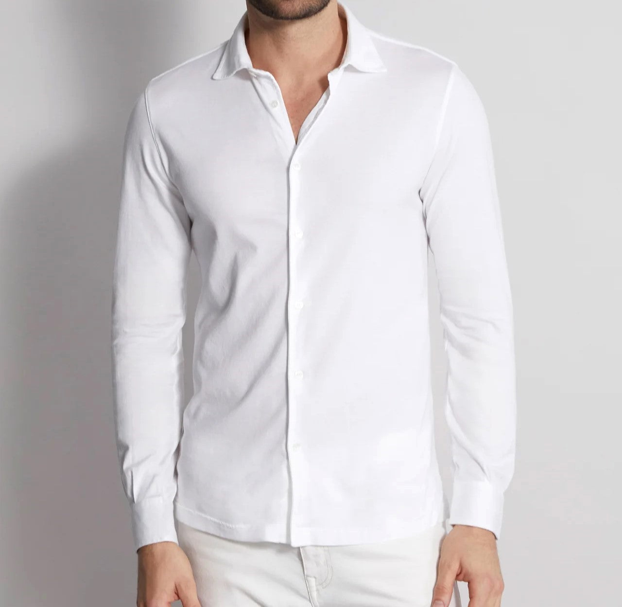 Fedeli Jersey Cotton Button-Front Shirt - Top Shelf Apparel