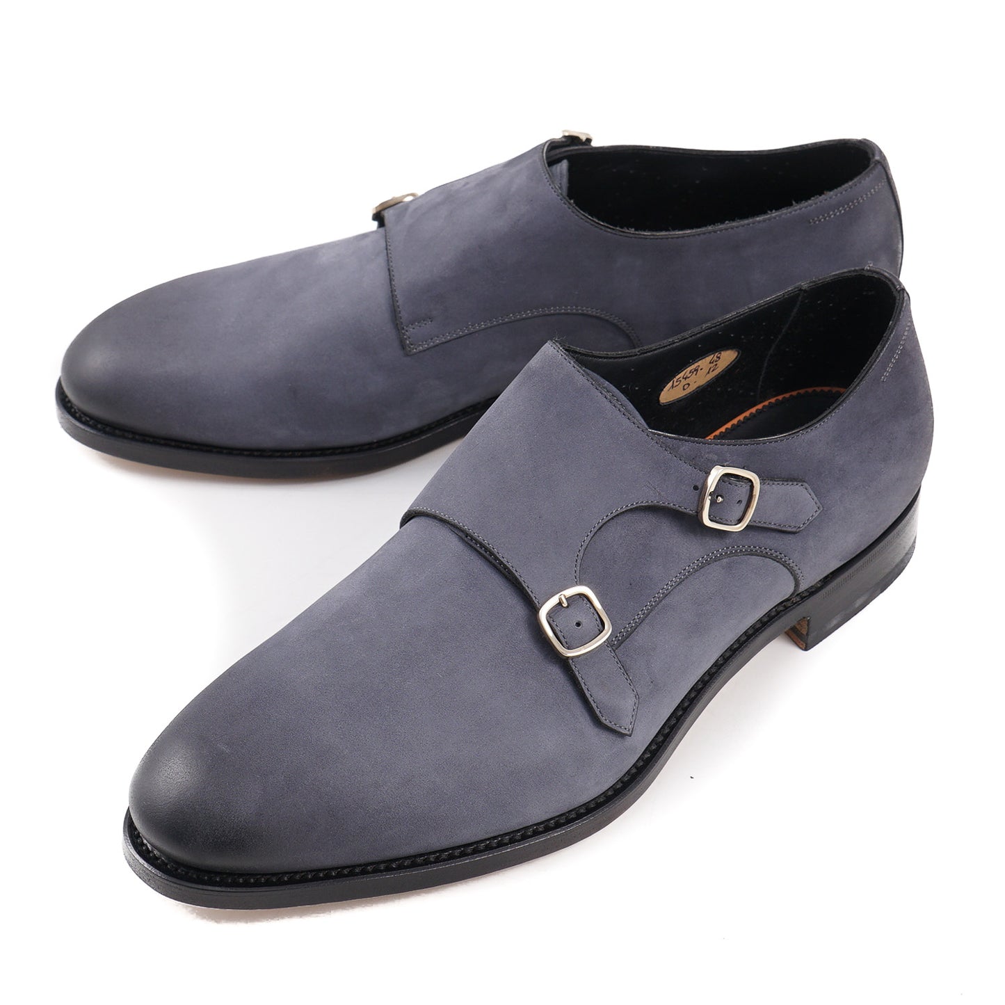 Santoni Double-Buckle Monk Strap in Nubuck Suede - Top Shelf Apparel