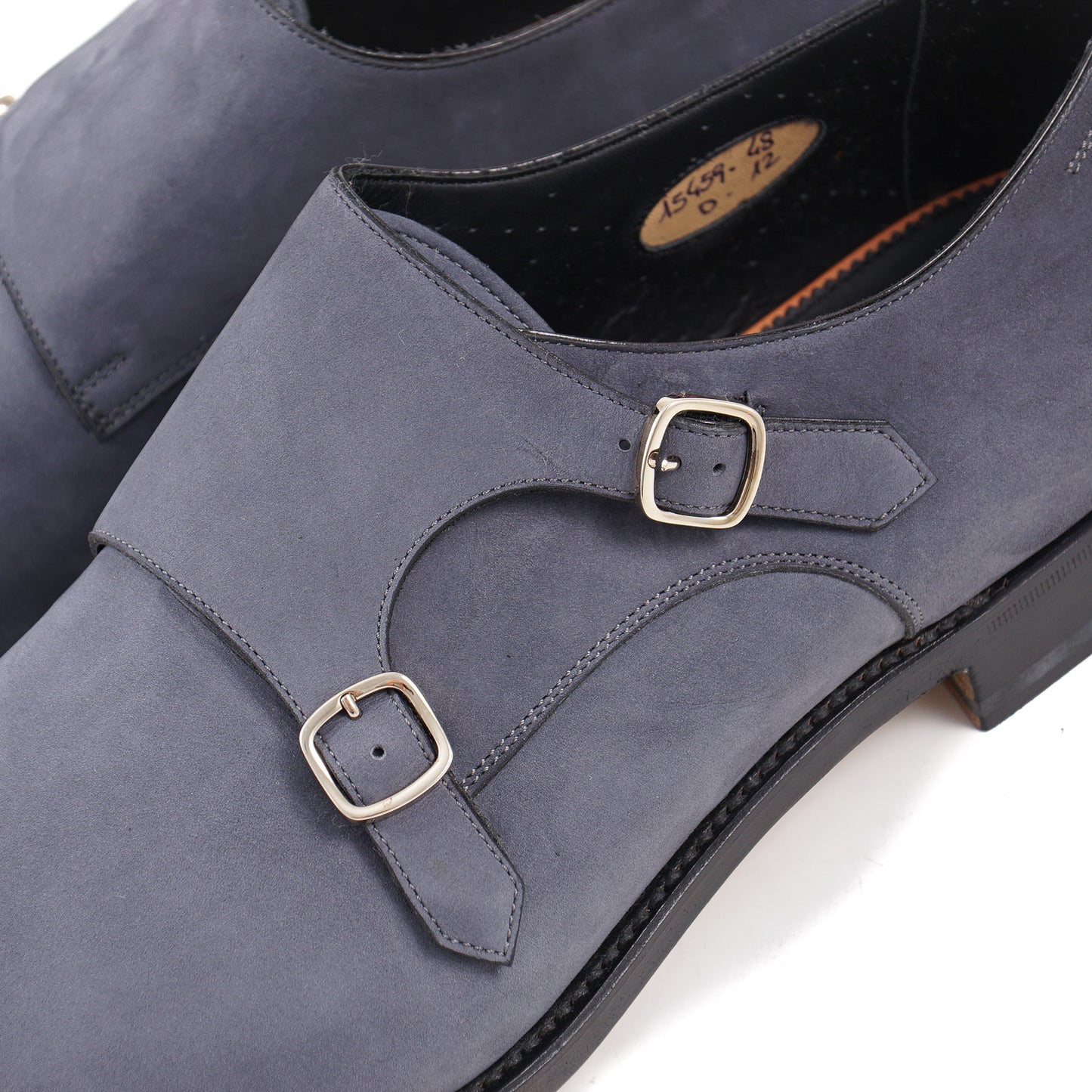 Santoni Double-Buckle Monk Strap in Nubuck Suede - Top Shelf Apparel