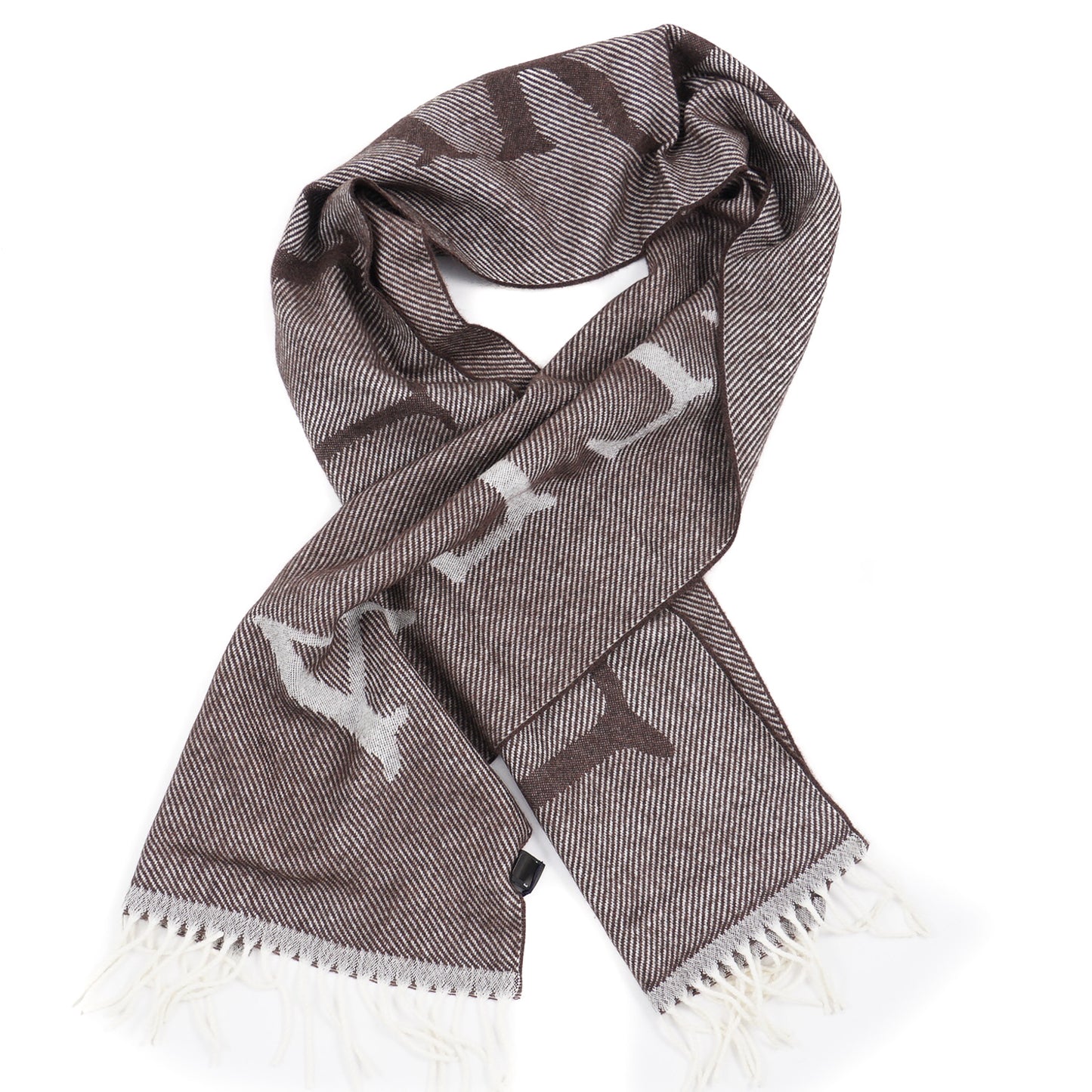 E.Marinella Wool Scarf with Logo Motif - Top Shelf Apparel