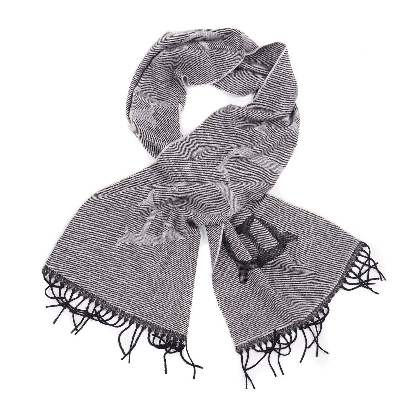 E.Marinella Wool Scarf with Logo Motif - Top Shelf Apparel