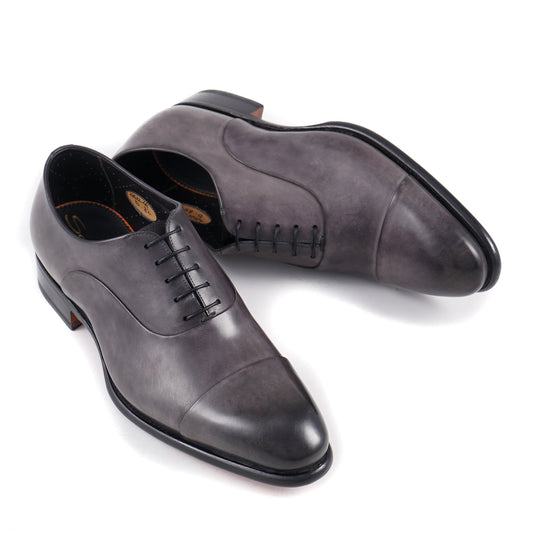 Santoni 'Isaac' Goodyear Oxford in Gray Calf - Top Shelf Apparel
