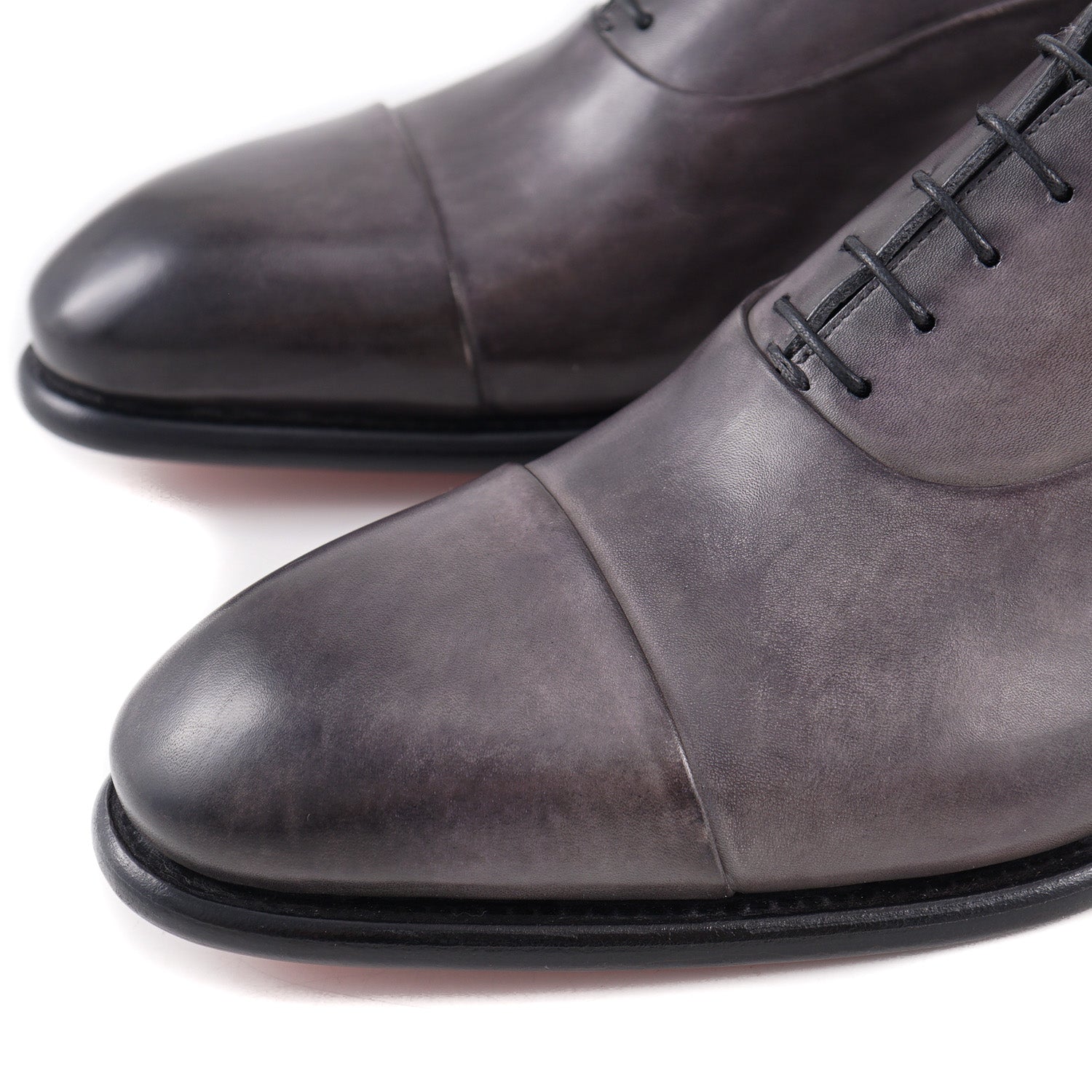 Santoni 'Isaac' Goodyear Oxford in Gray Calf - Top Shelf Apparel