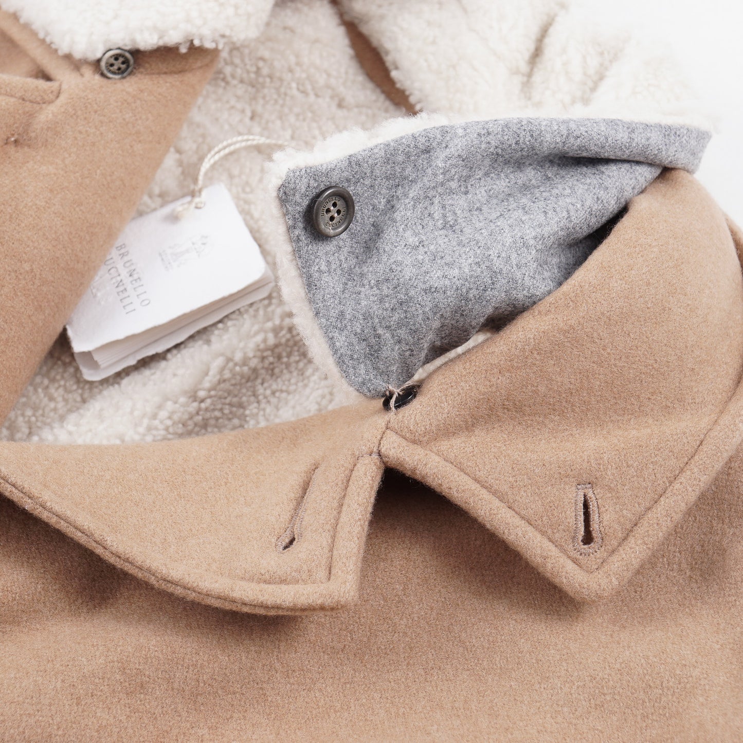 Brunello Cucinelli Cashmere Coat with Shearling Lining - Top Shelf Apparel