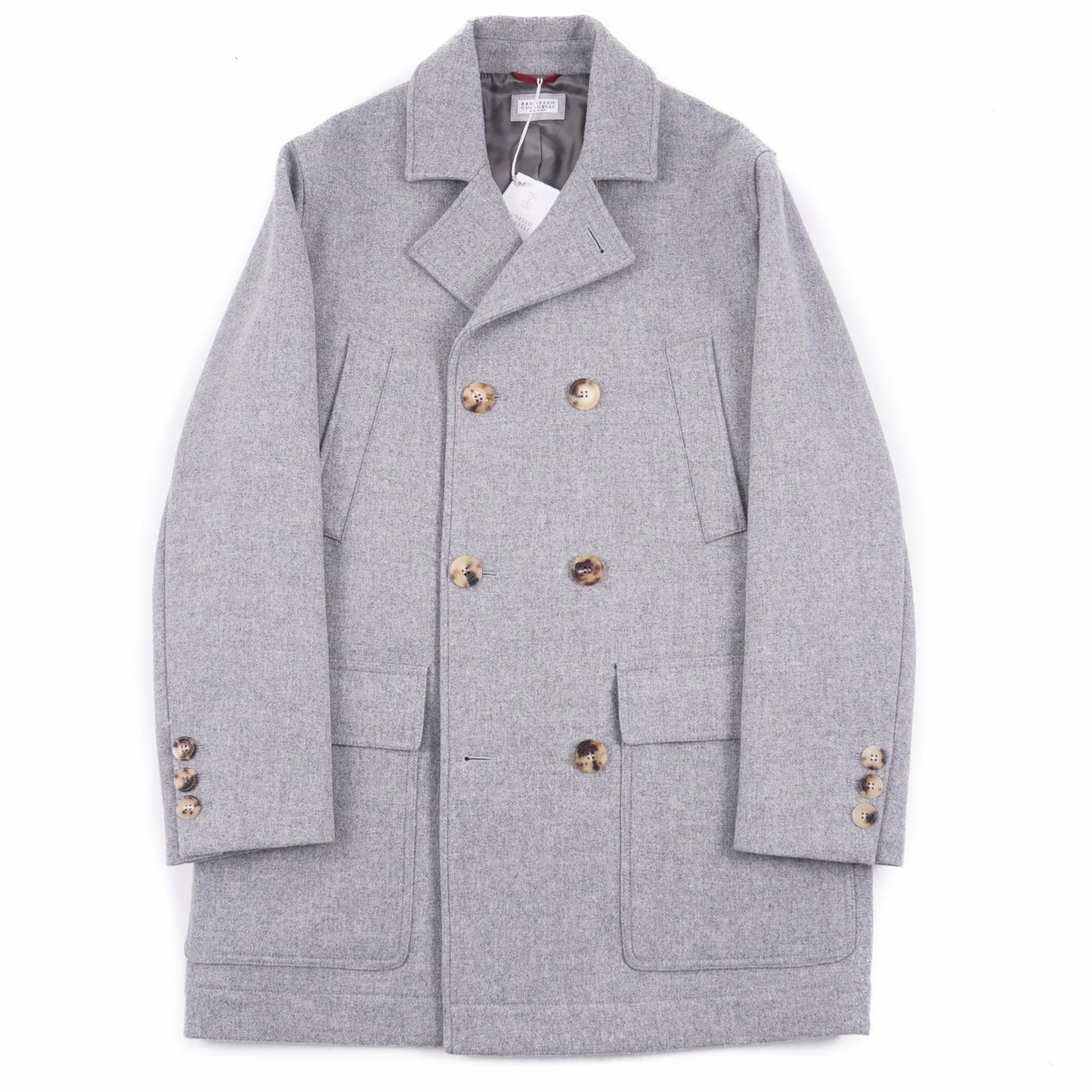 Brunello Cucinelli Light Gray Wool Coat - Top Shelf Apparel