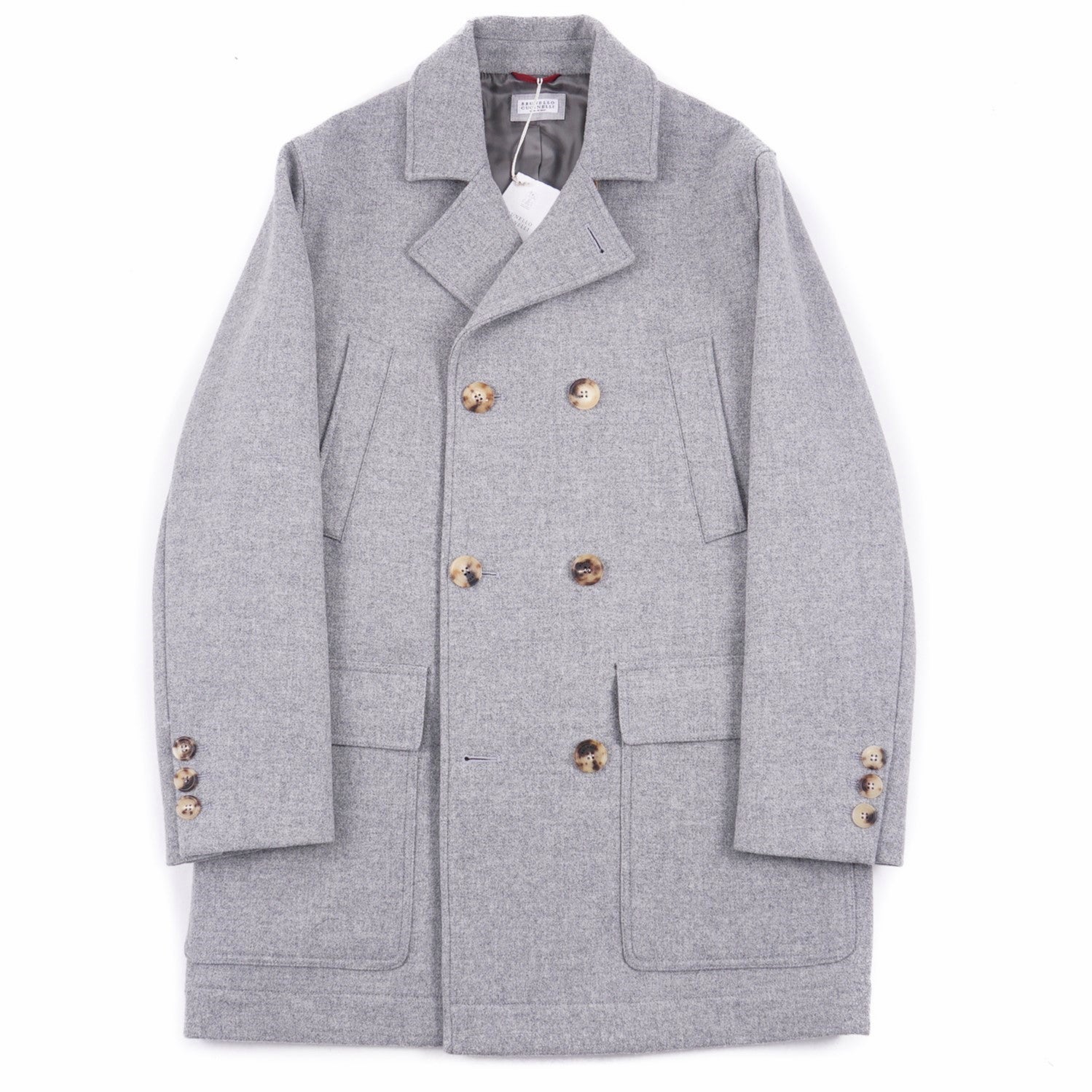 Brunello Cucinelli Light Gray Wool Coat - Top Shelf Apparel