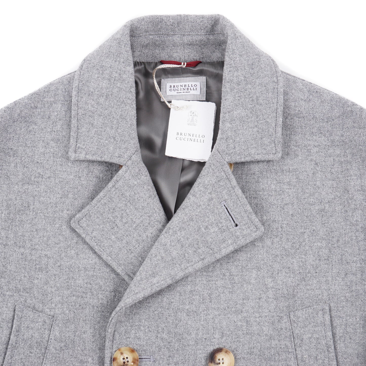 Brunello Cucinelli Light Gray Wool Coat - Top Shelf Apparel
