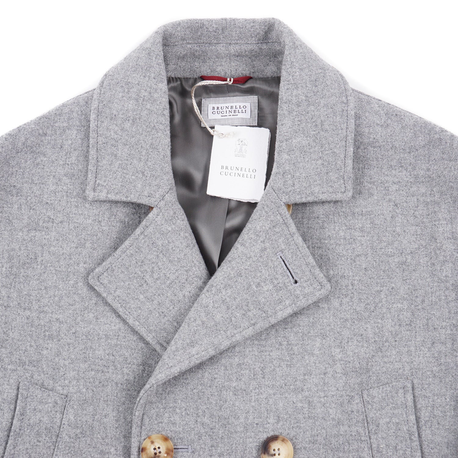 Brunello Cucinelli Light Gray Wool Coat - Top Shelf Apparel