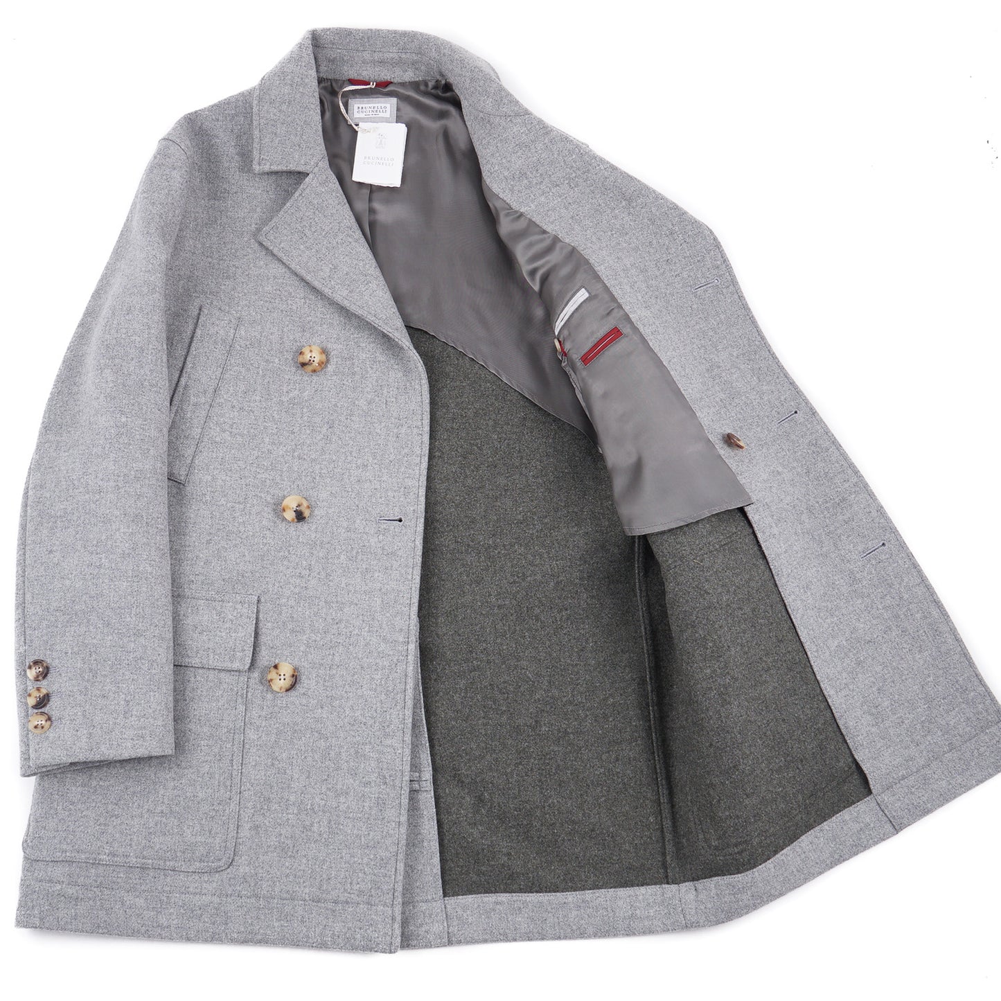 Brunello Cucinelli Light Gray Wool Coat - Top Shelf Apparel