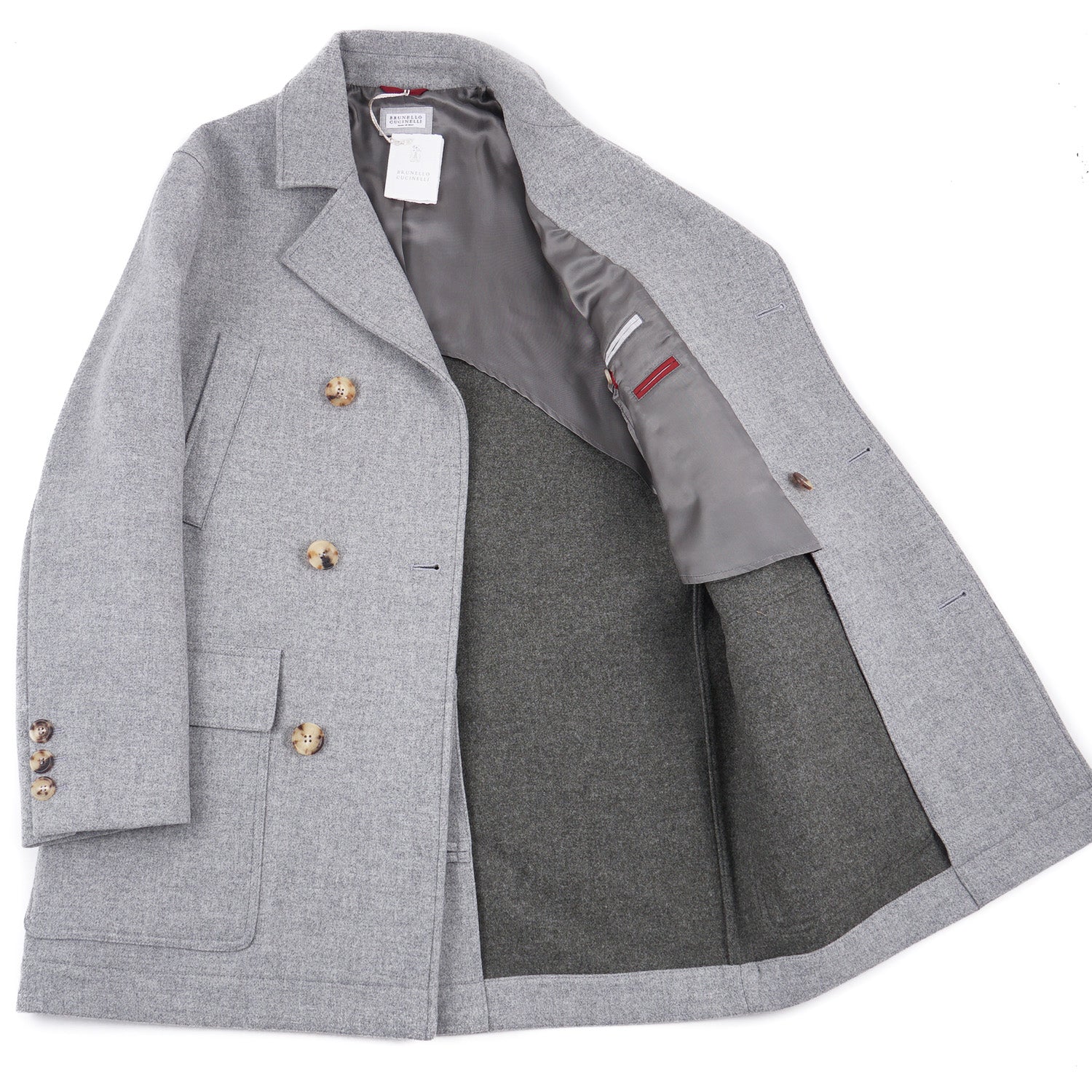 Brunello Cucinelli Light Gray Wool Coat - Top Shelf Apparel